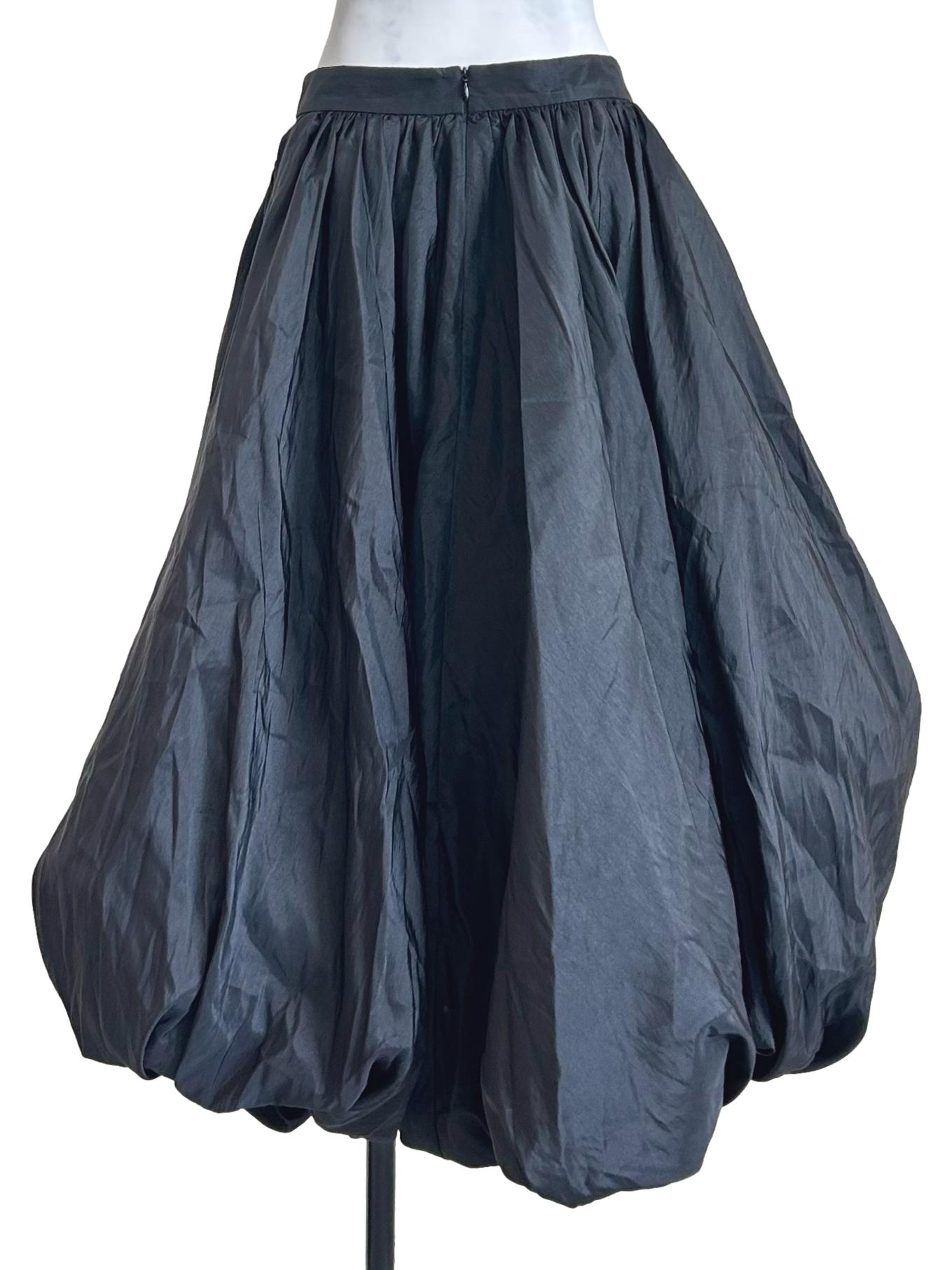 Dark Grey Voluminous Bubble Skirt