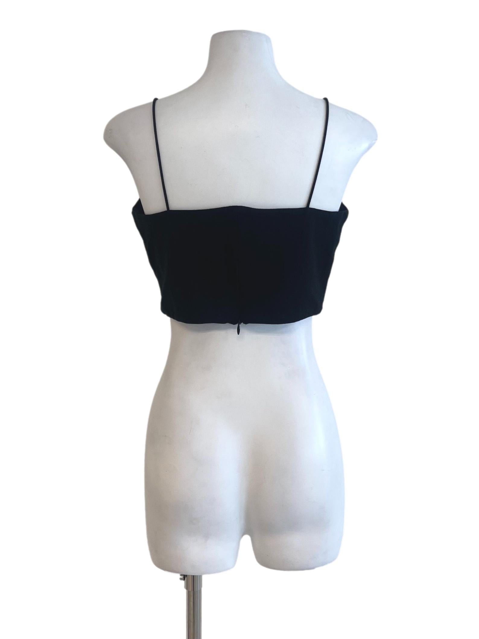 Black Spaghetti Strap Crop Top