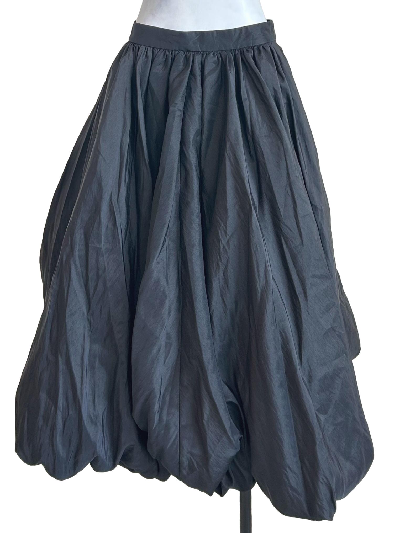 Dark Grey Voluminous Bubble Skirt