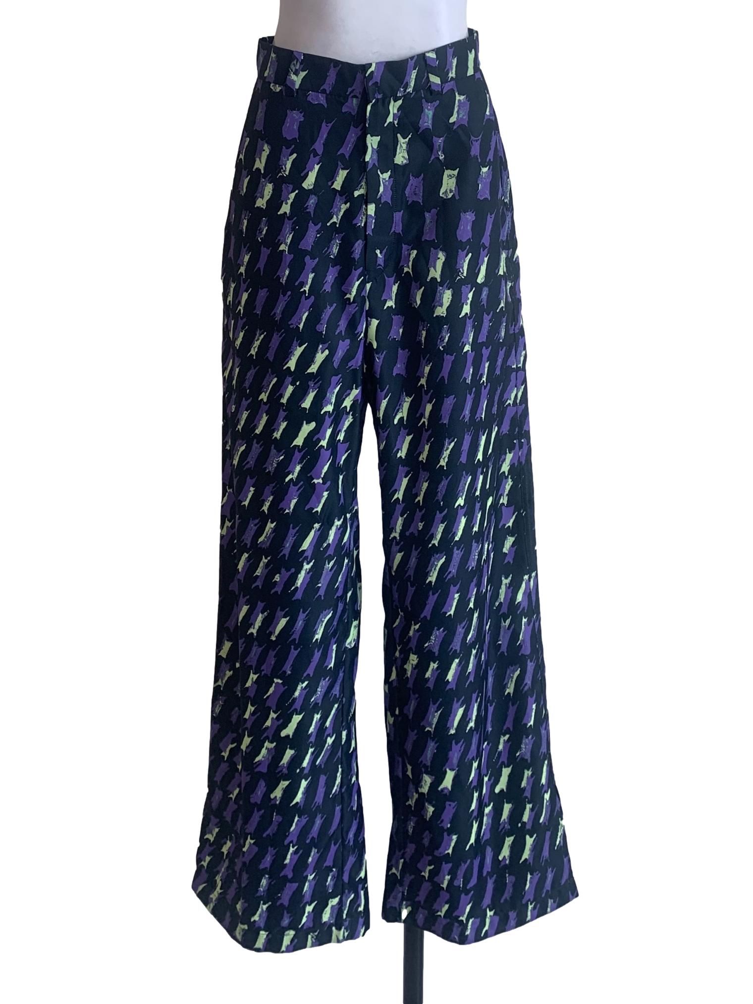 Black Pattern Sailor Pants