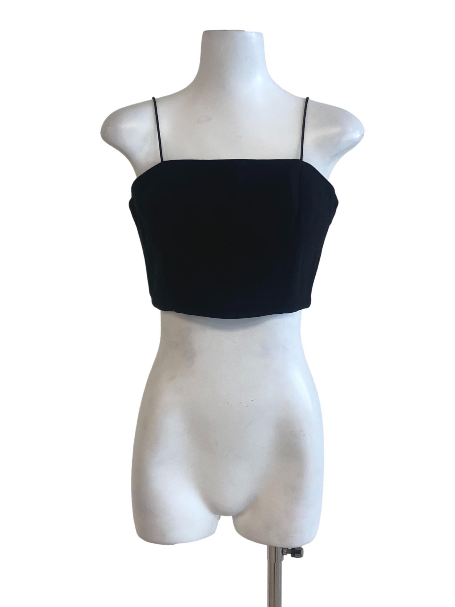 Black Spaghetti Strap Crop Top