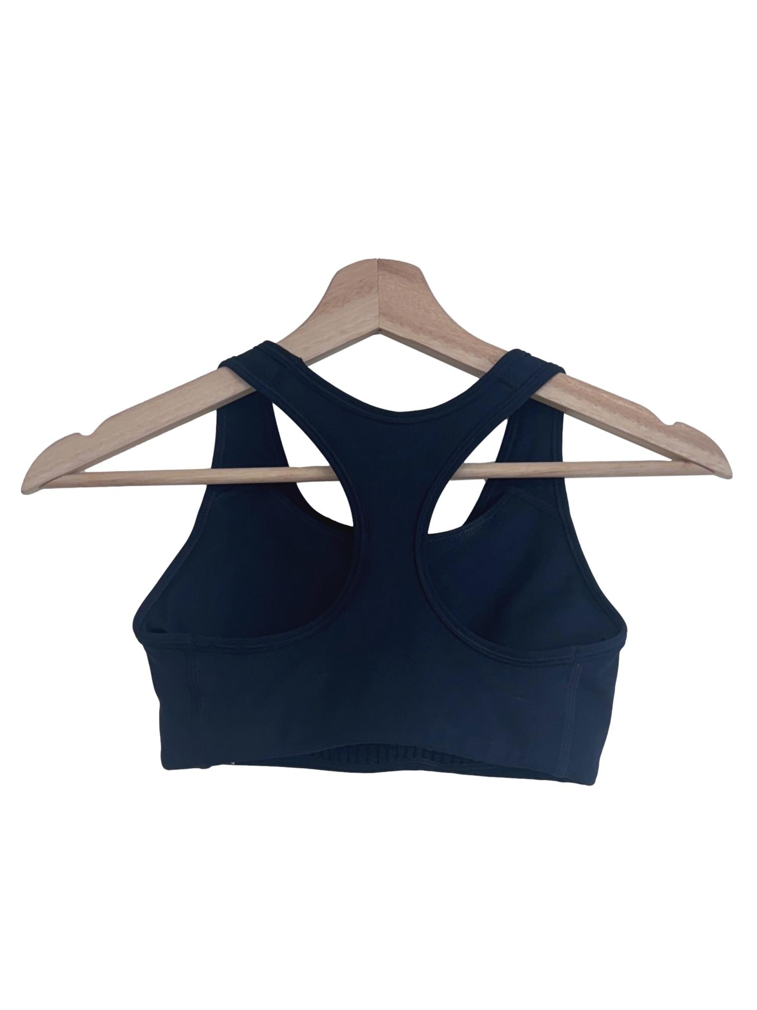 Black Cotton Sports Bra