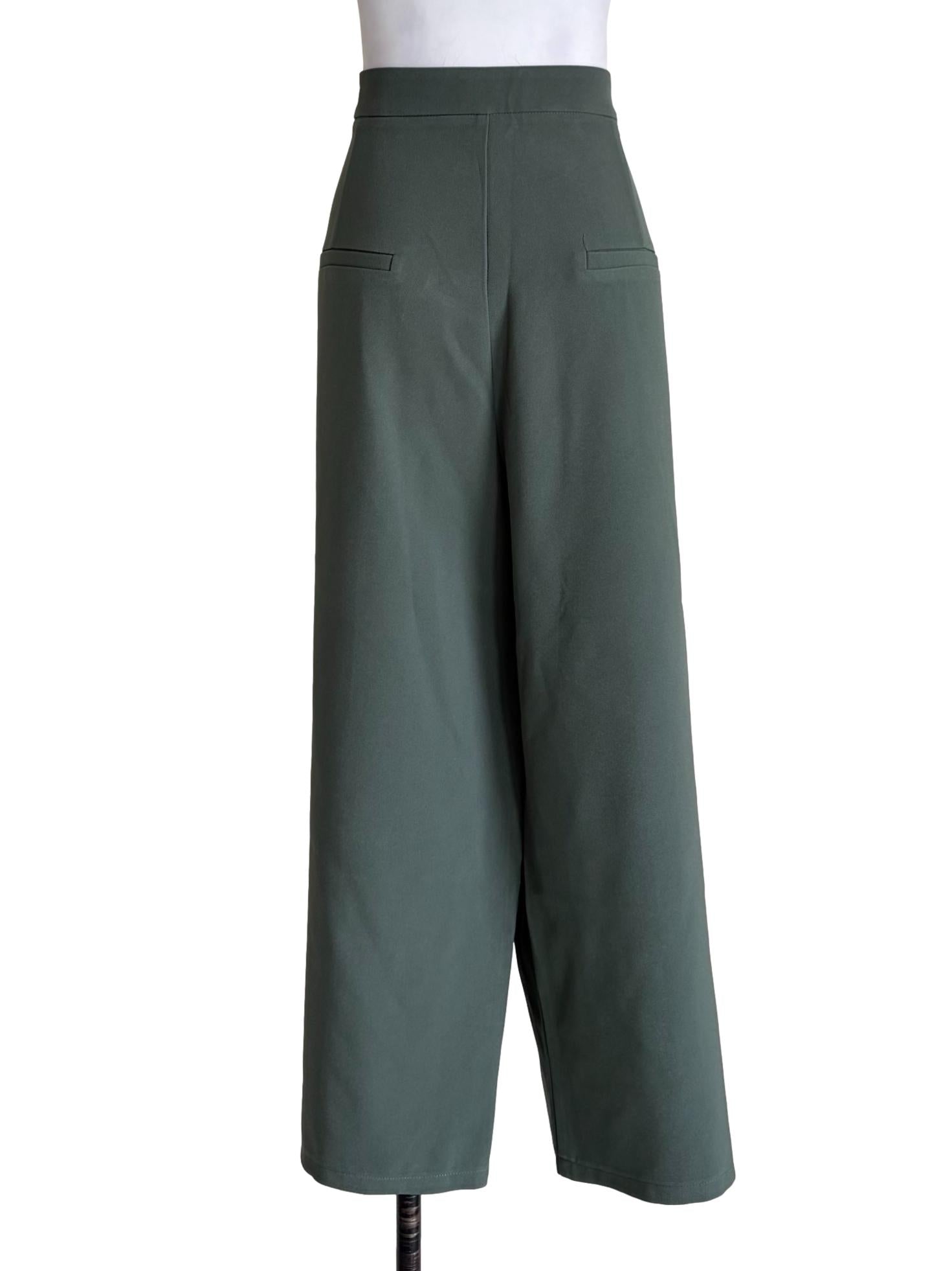 Fern Green Straight Formal Pants