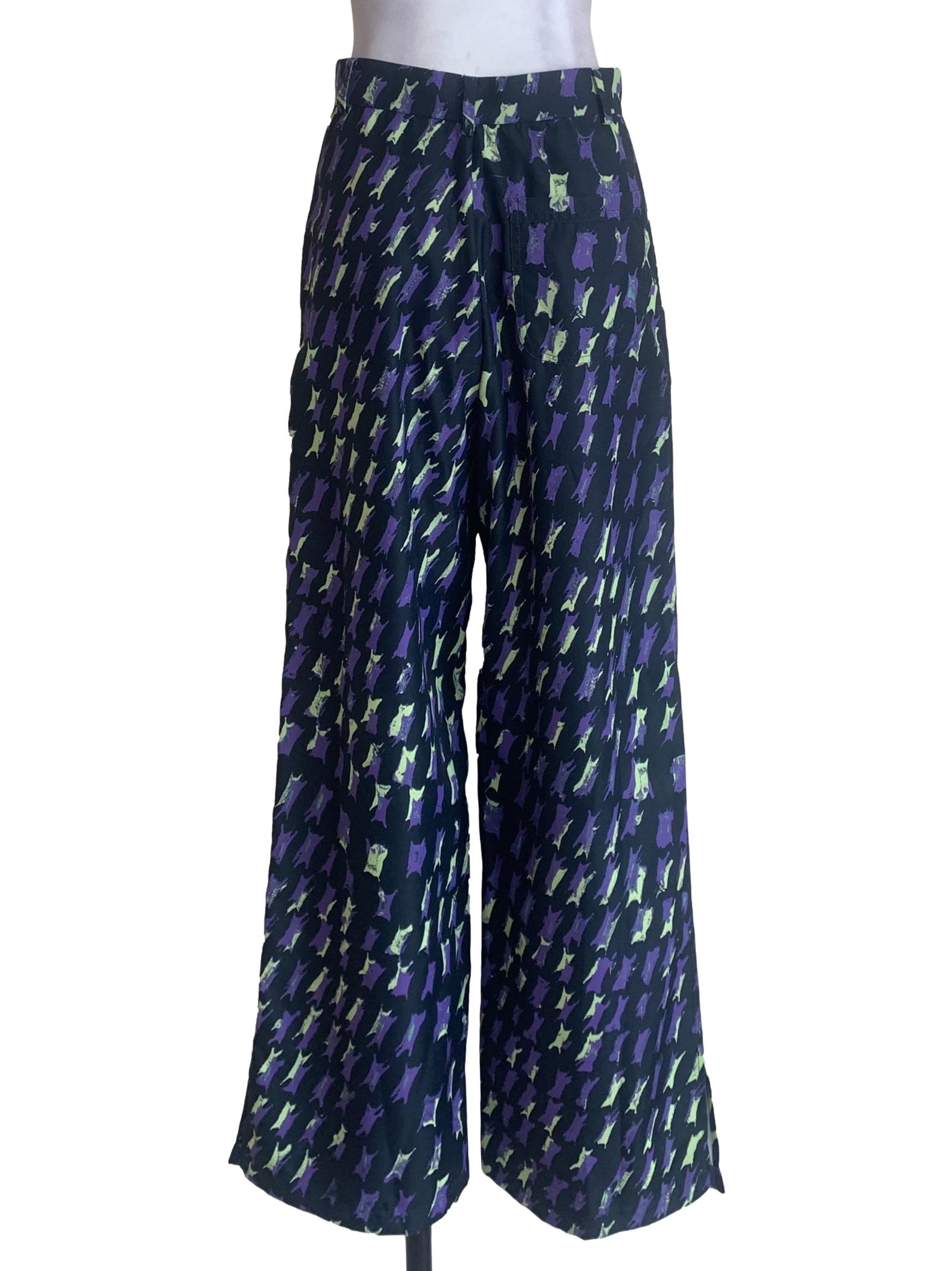Black Pattern Sailor Pants