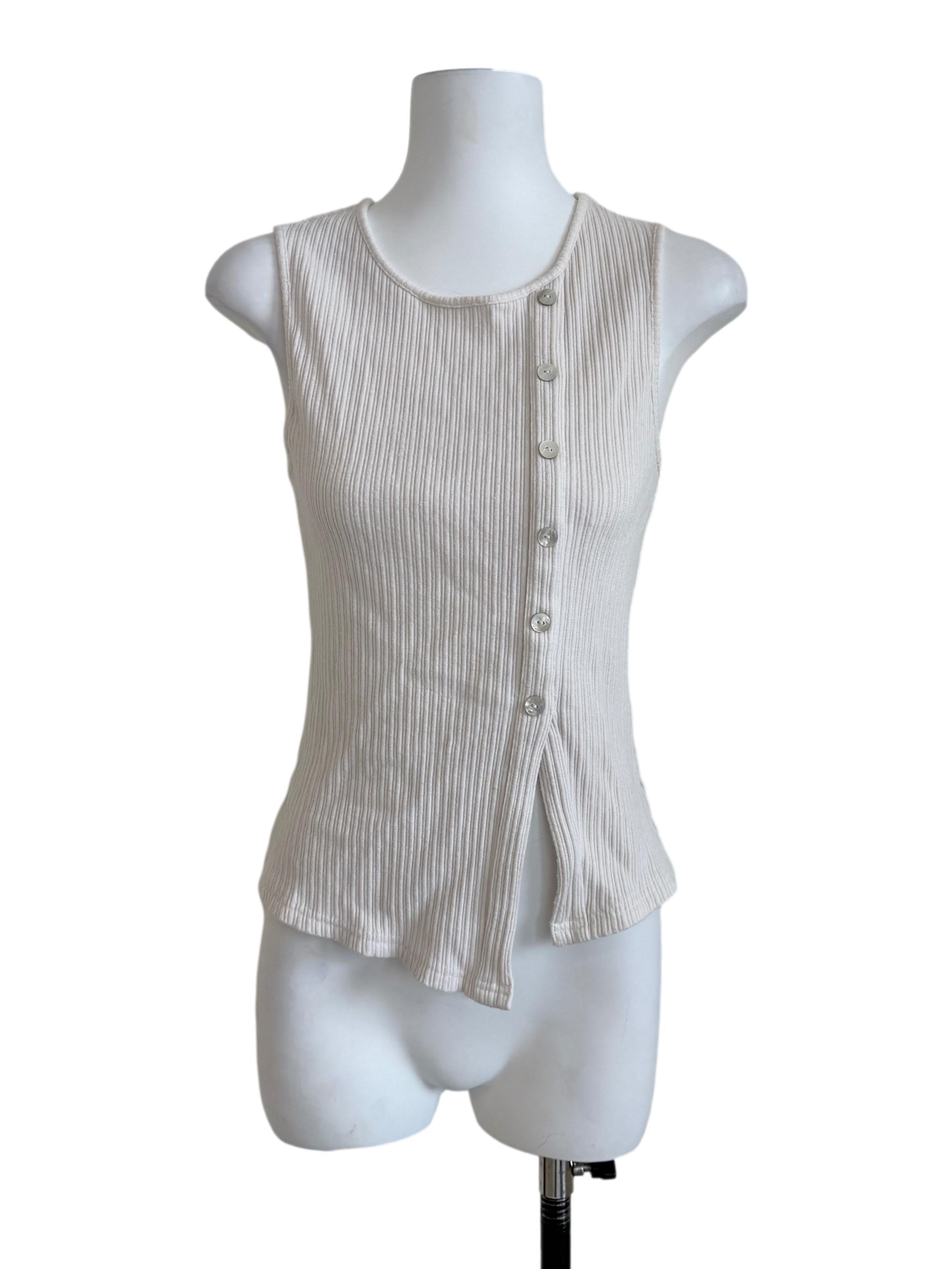 Alabaster White Round Neck Top