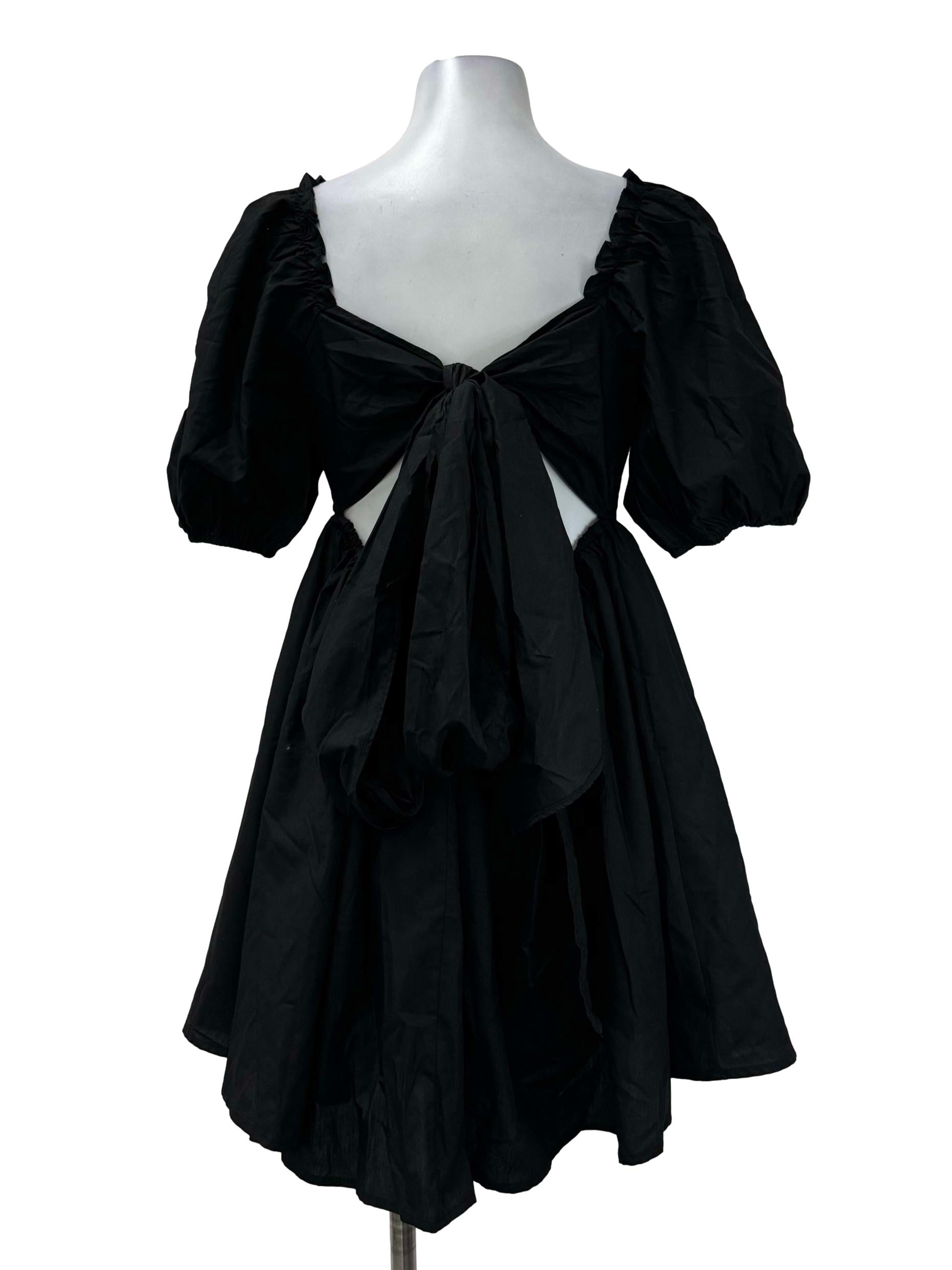 Black Tie Back Dress