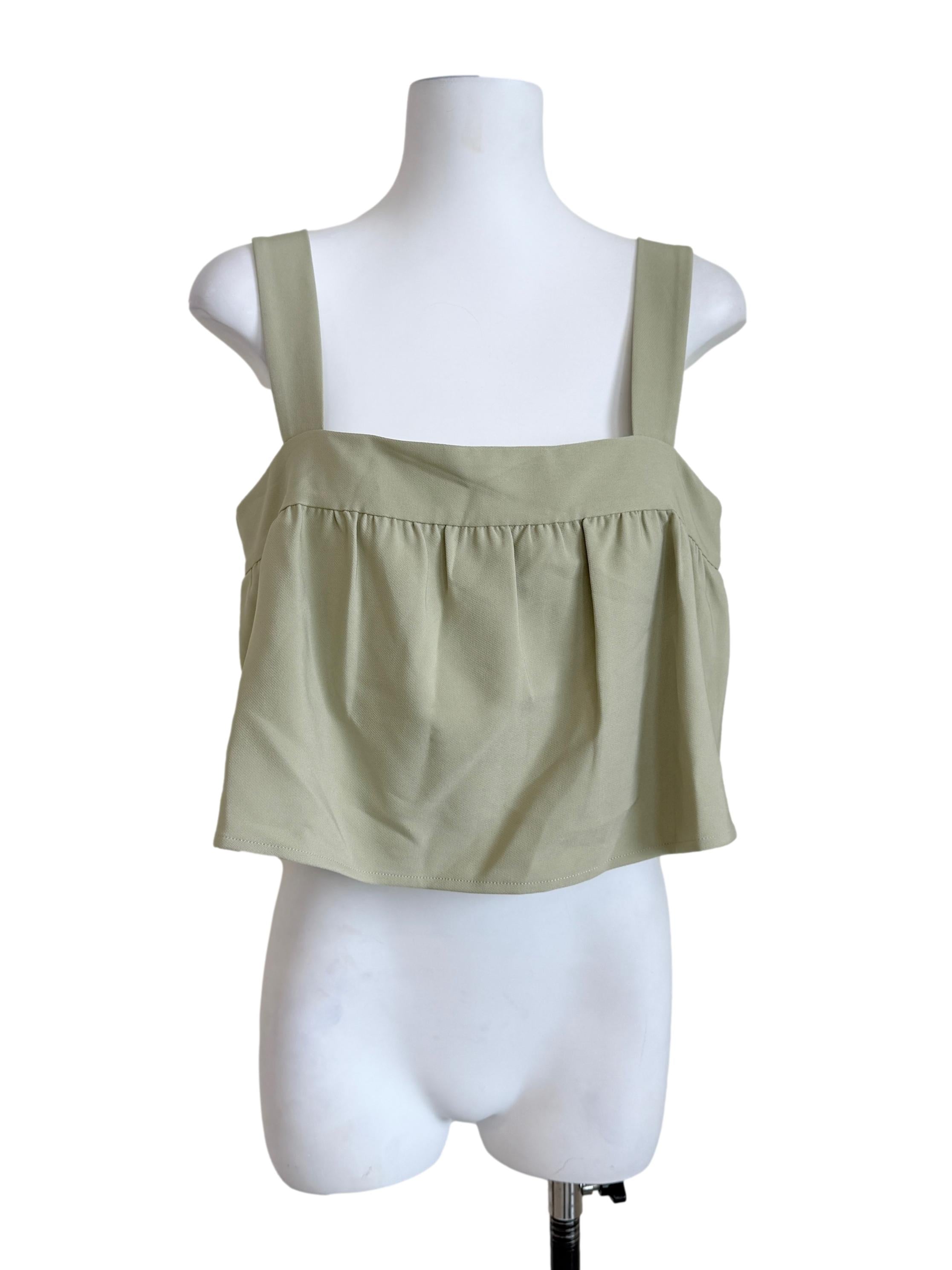 Olive Green Square Neck Top