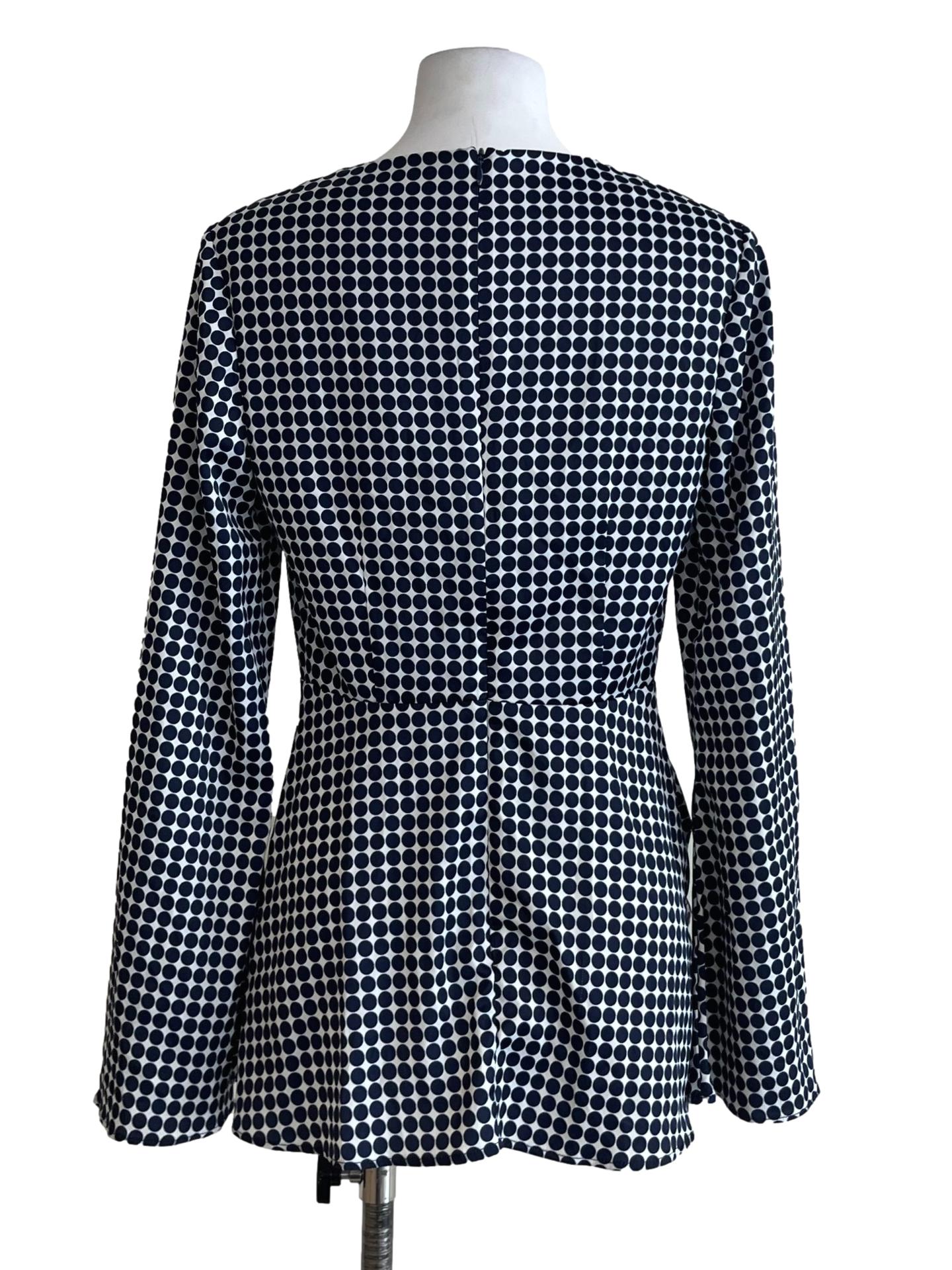 Navy Blue V-Neckline Blouse