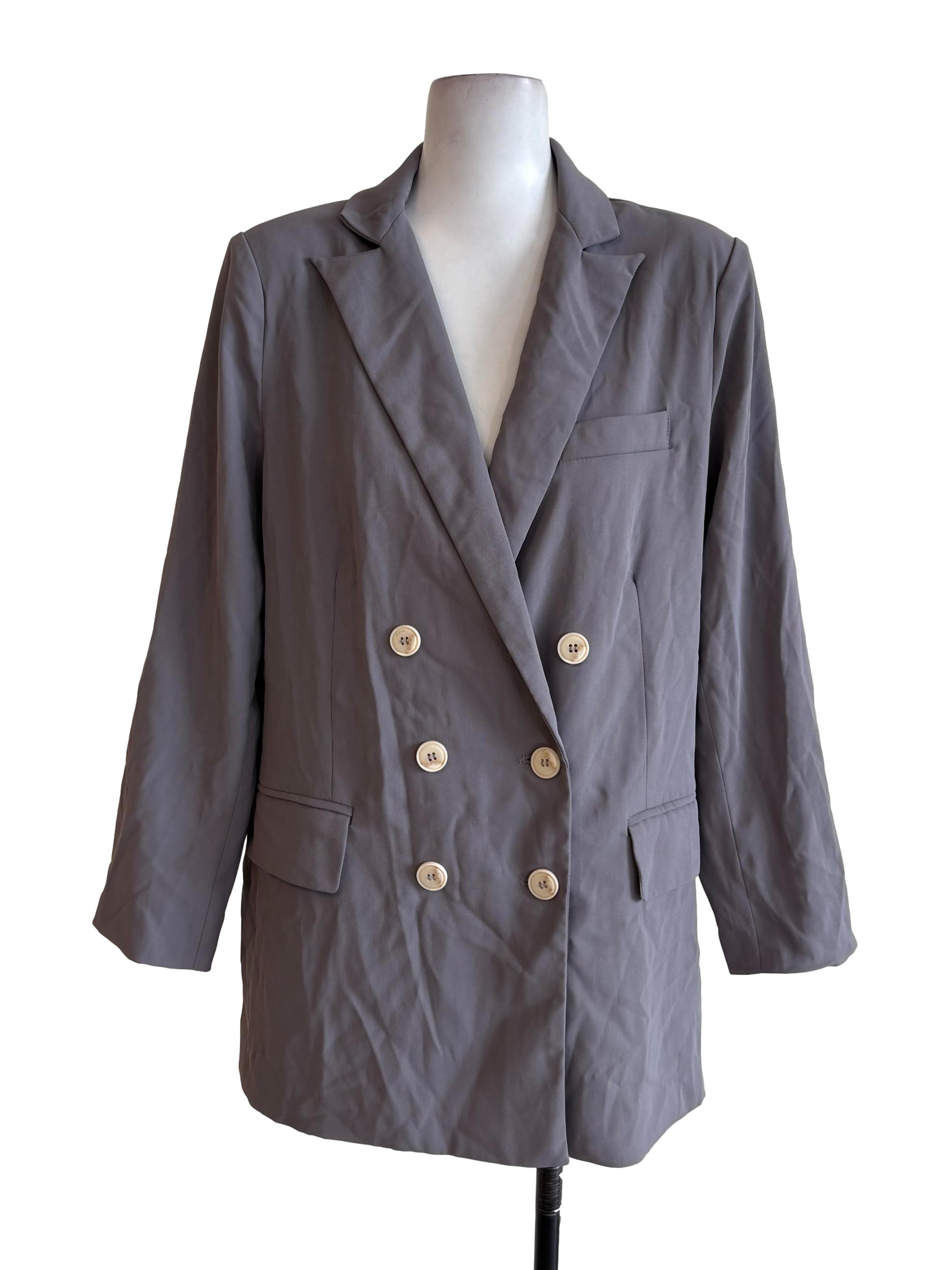 Cloud Grey Double Breasted Blazer