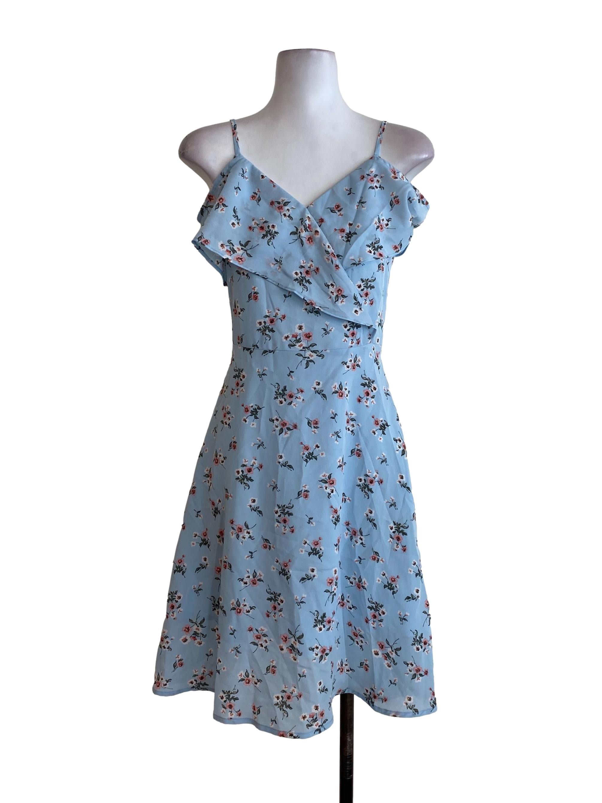 Blue Floral Sheath Dress