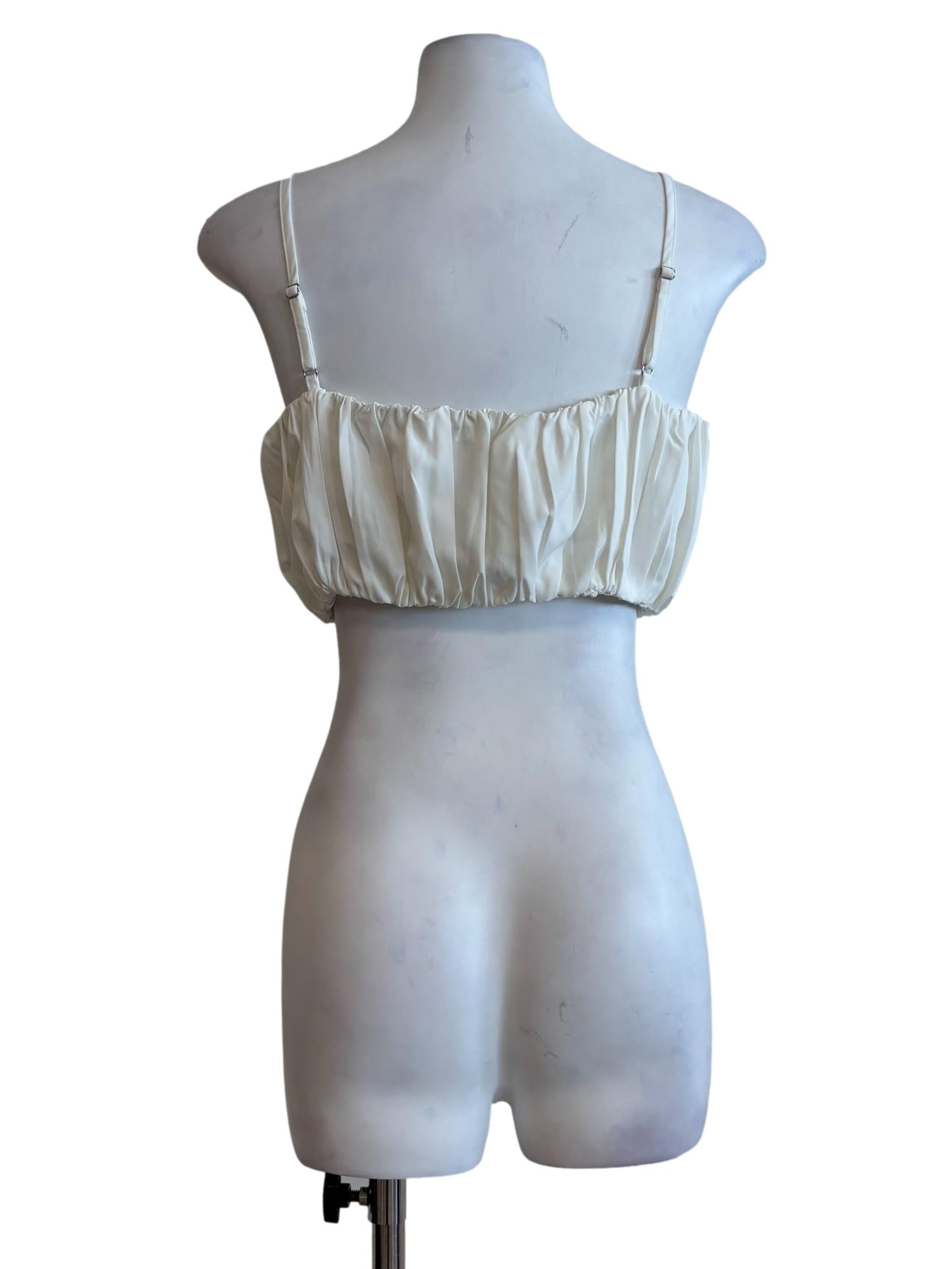 Powder White Pleated Camisole Top