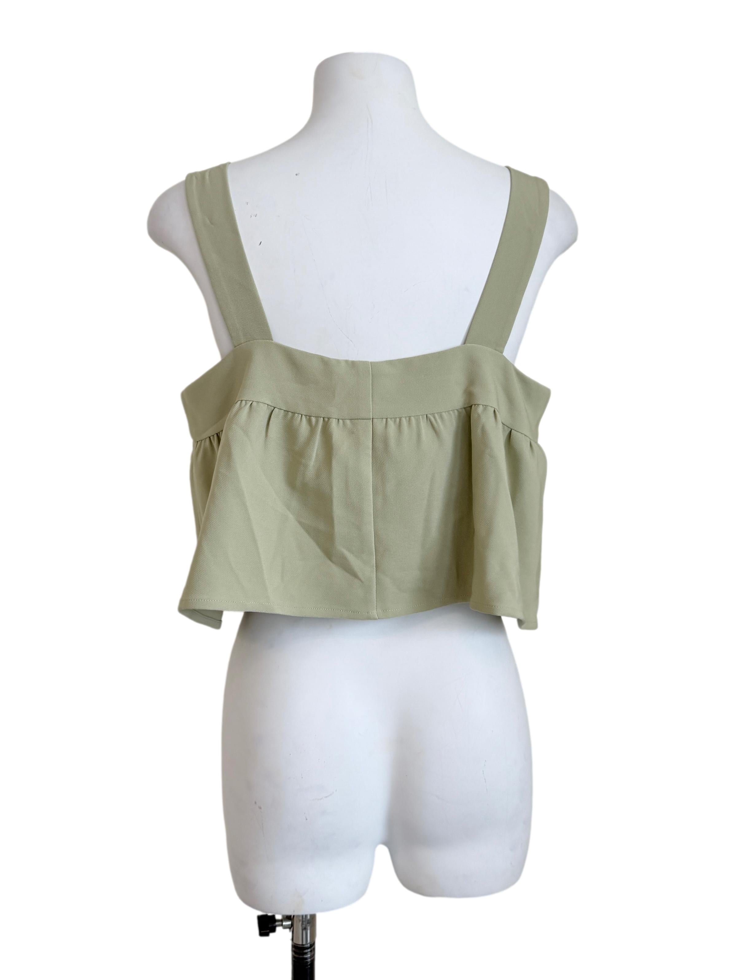 Olive Green Square Neck Top