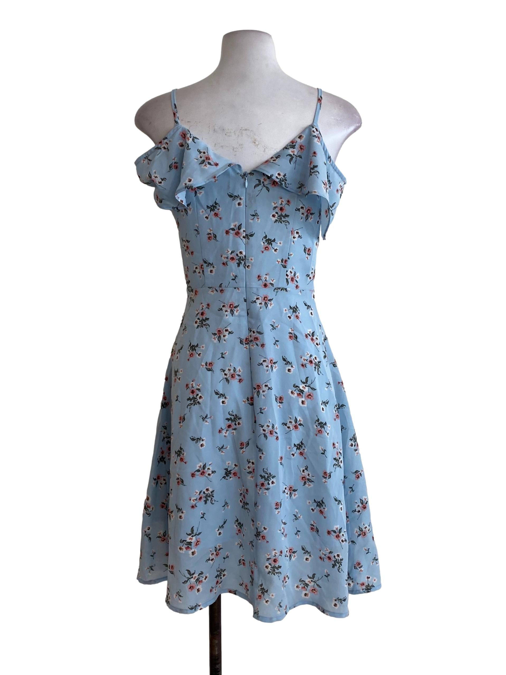 Blue Floral Sheath Dress