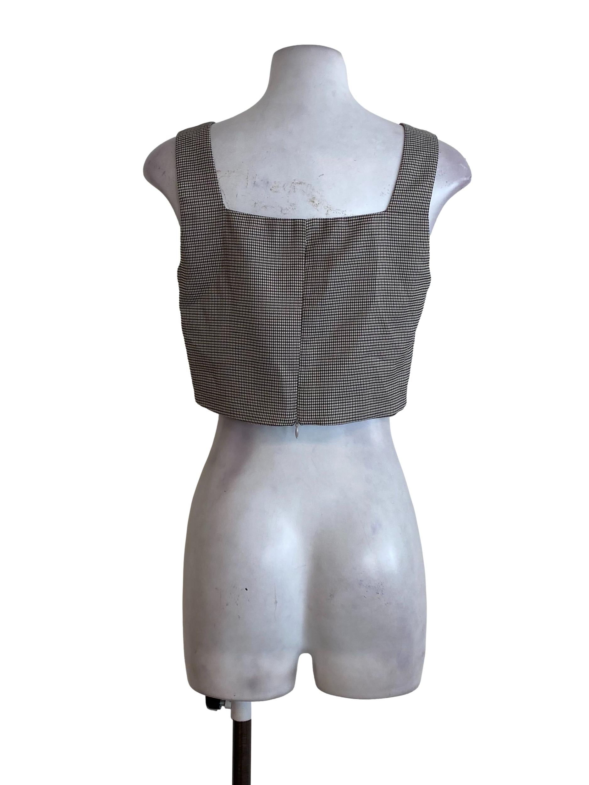 Brown Houndstooth Top