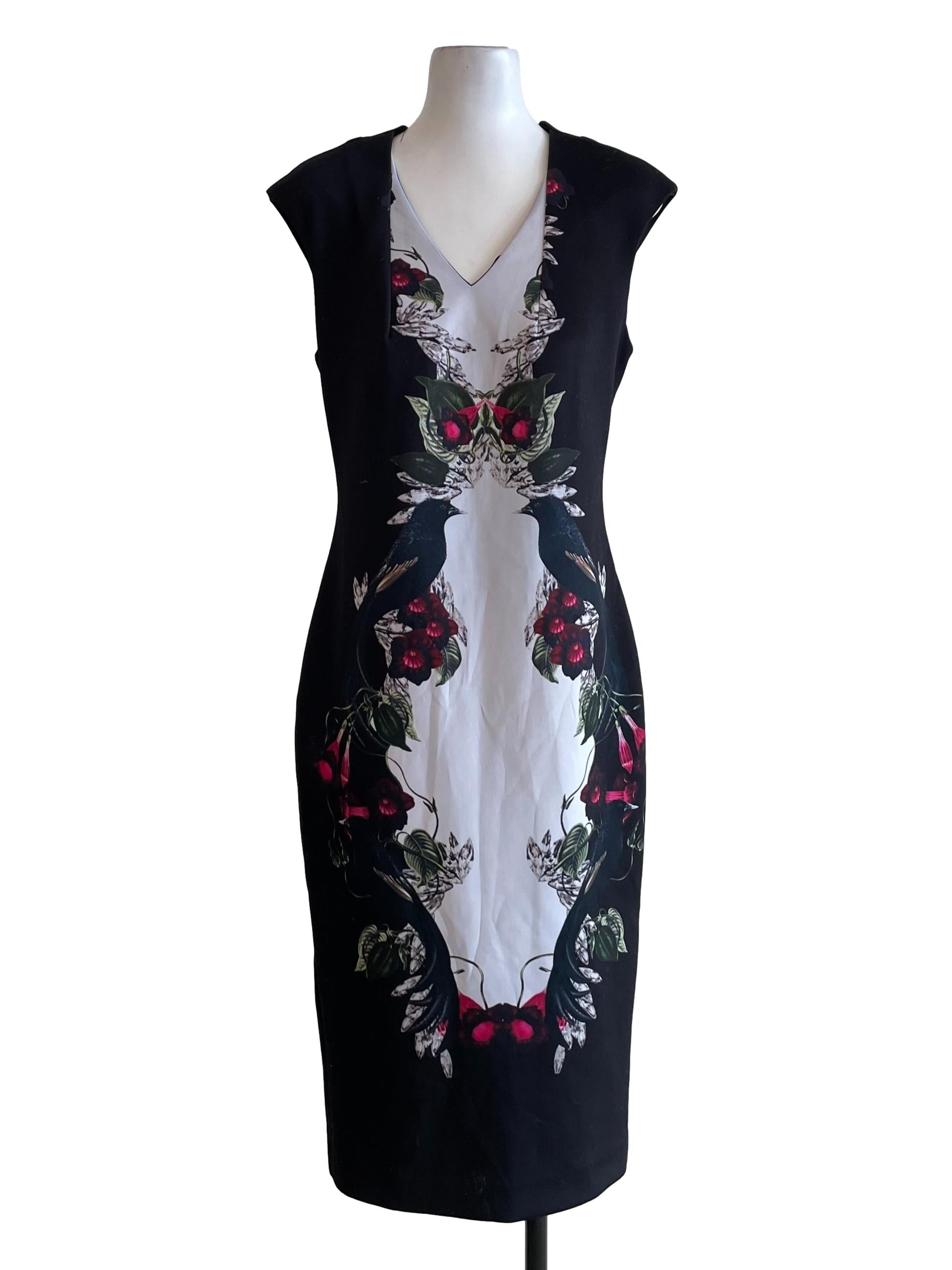 Charcoal Floral Bodycon Dress