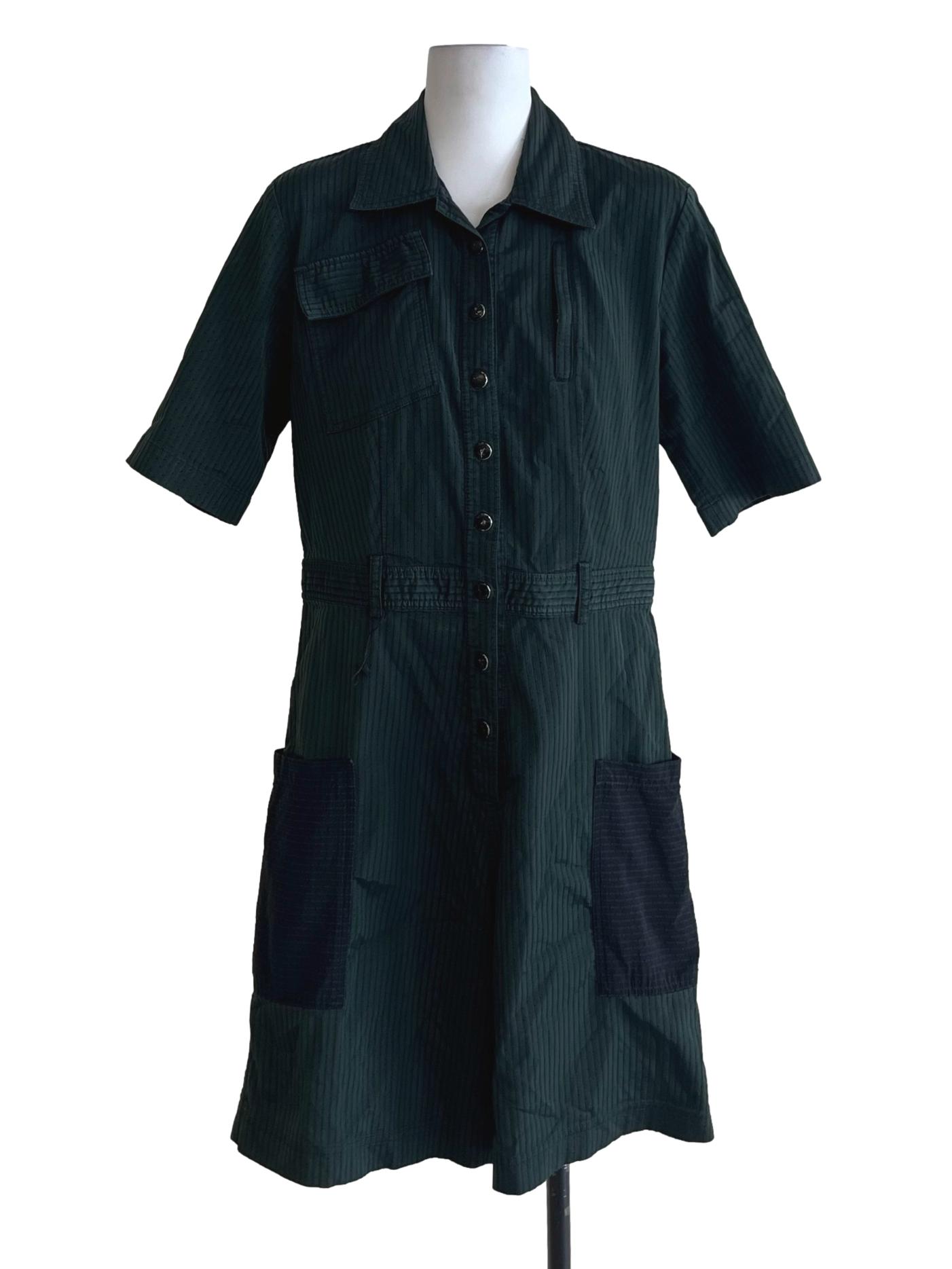 Pine Green Wing Collar Romper