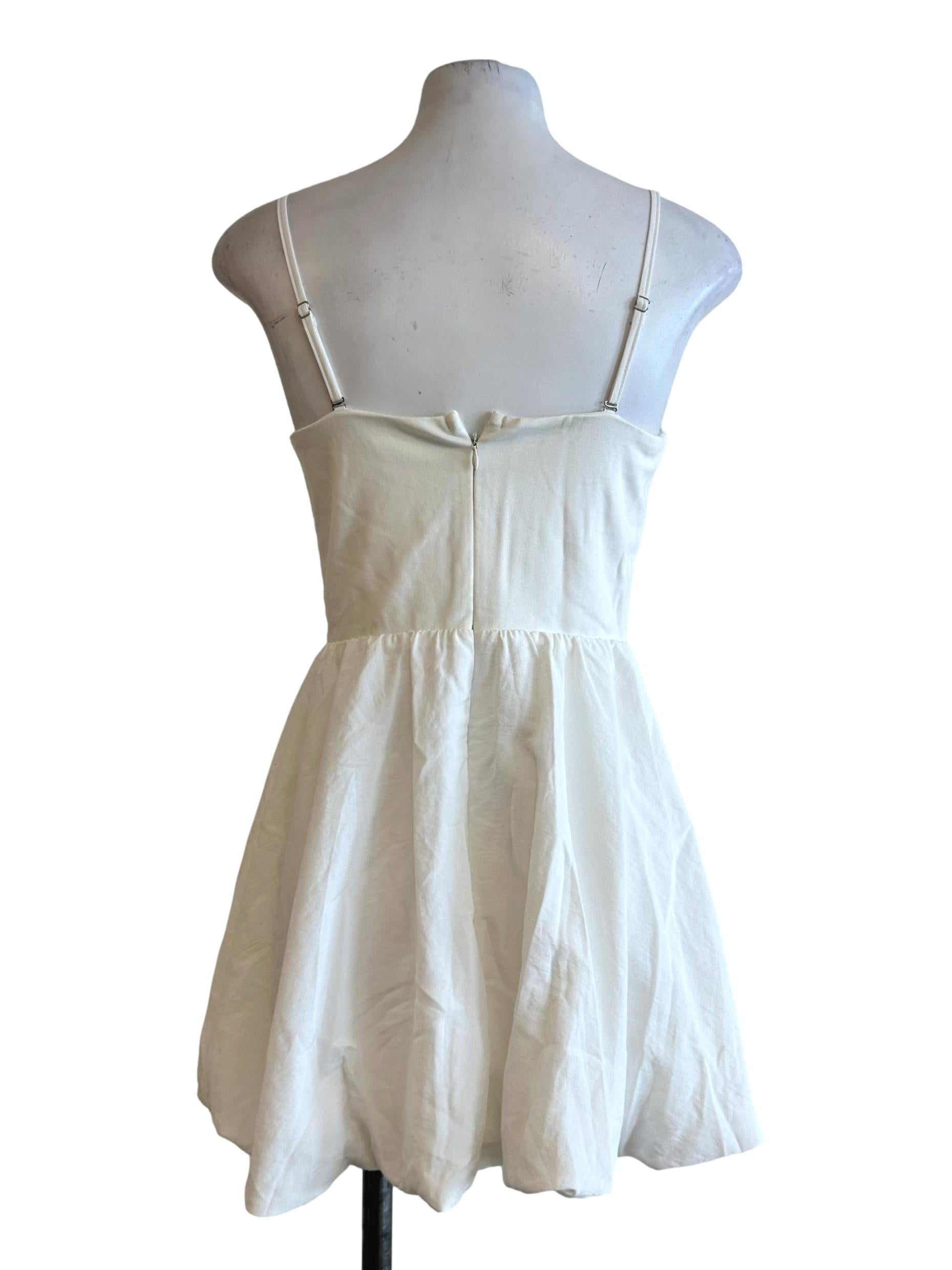 Daisy White Padded Sleeveless Romper