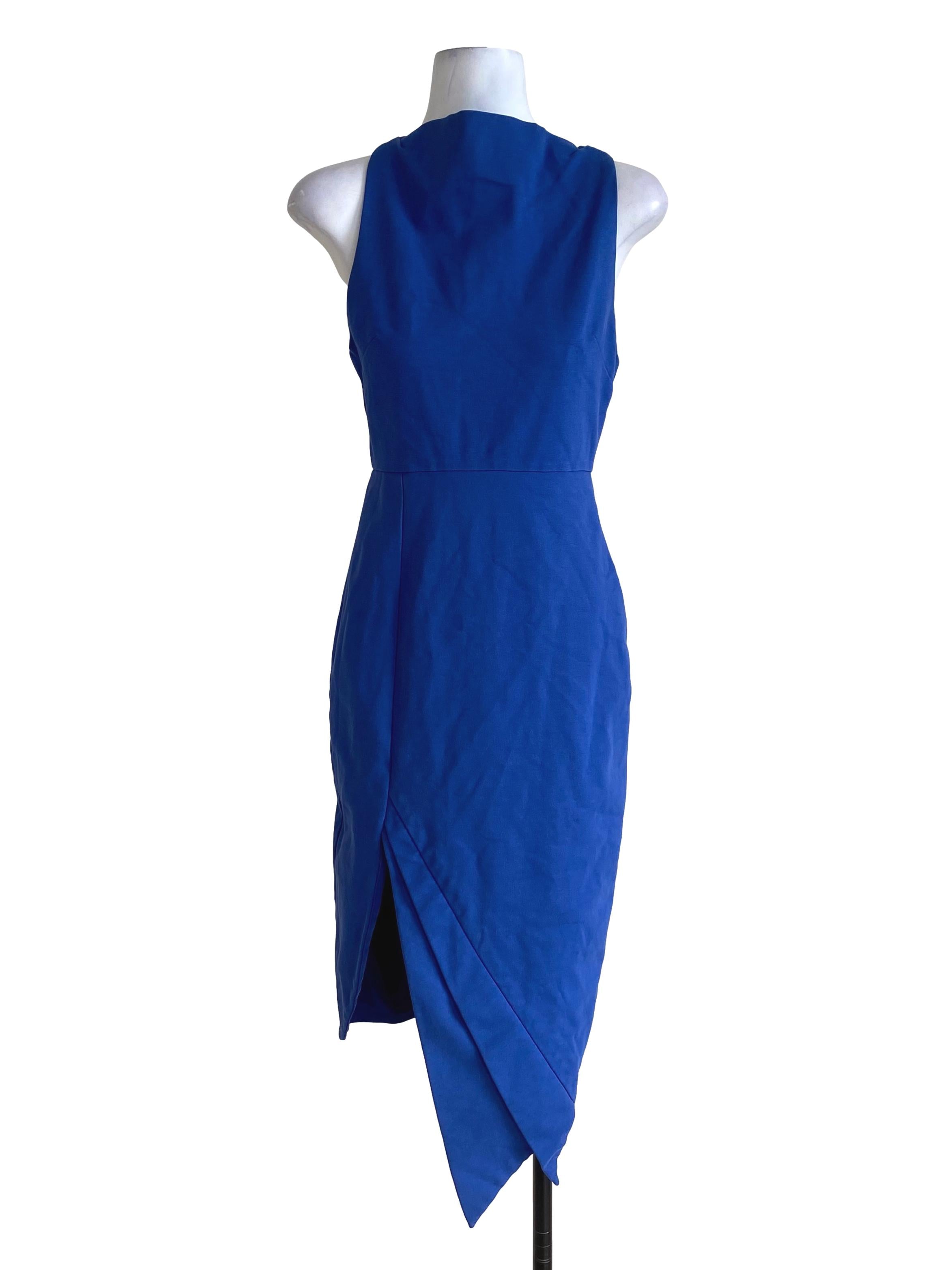 Warm Cold Blue Asymmetrical Shift Dress