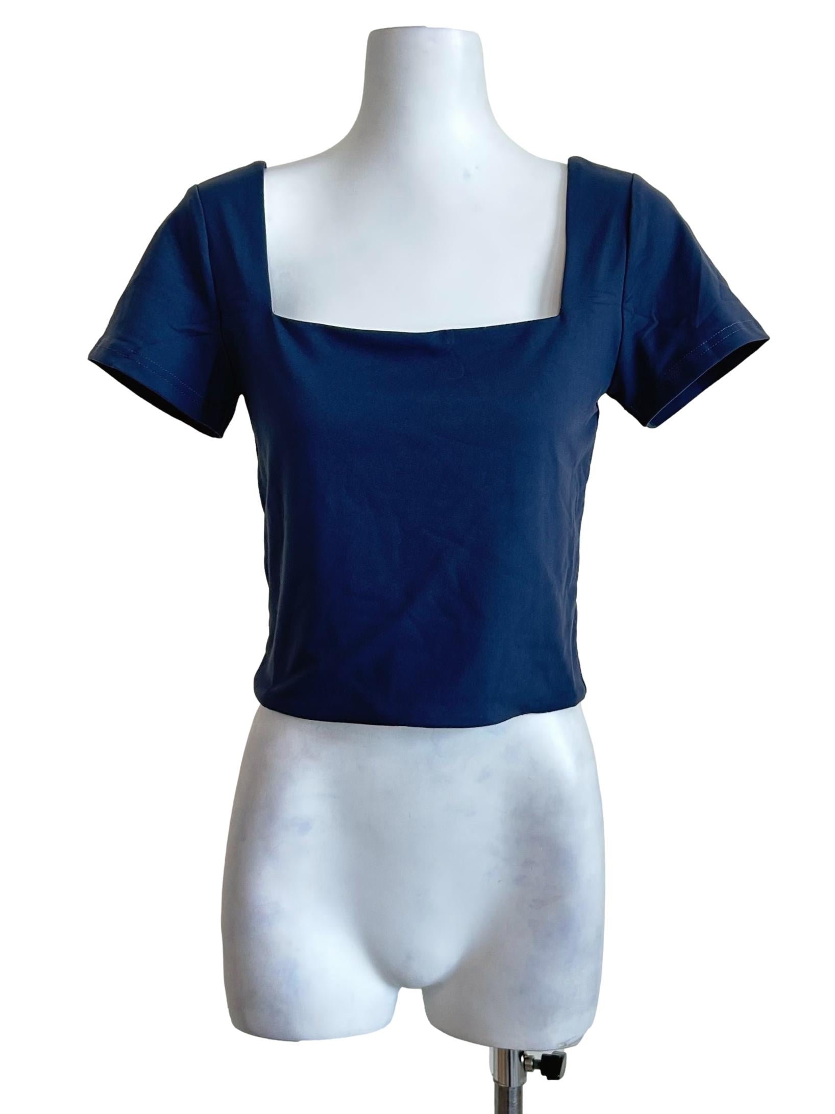 Aegean Blue Square Neck Top
