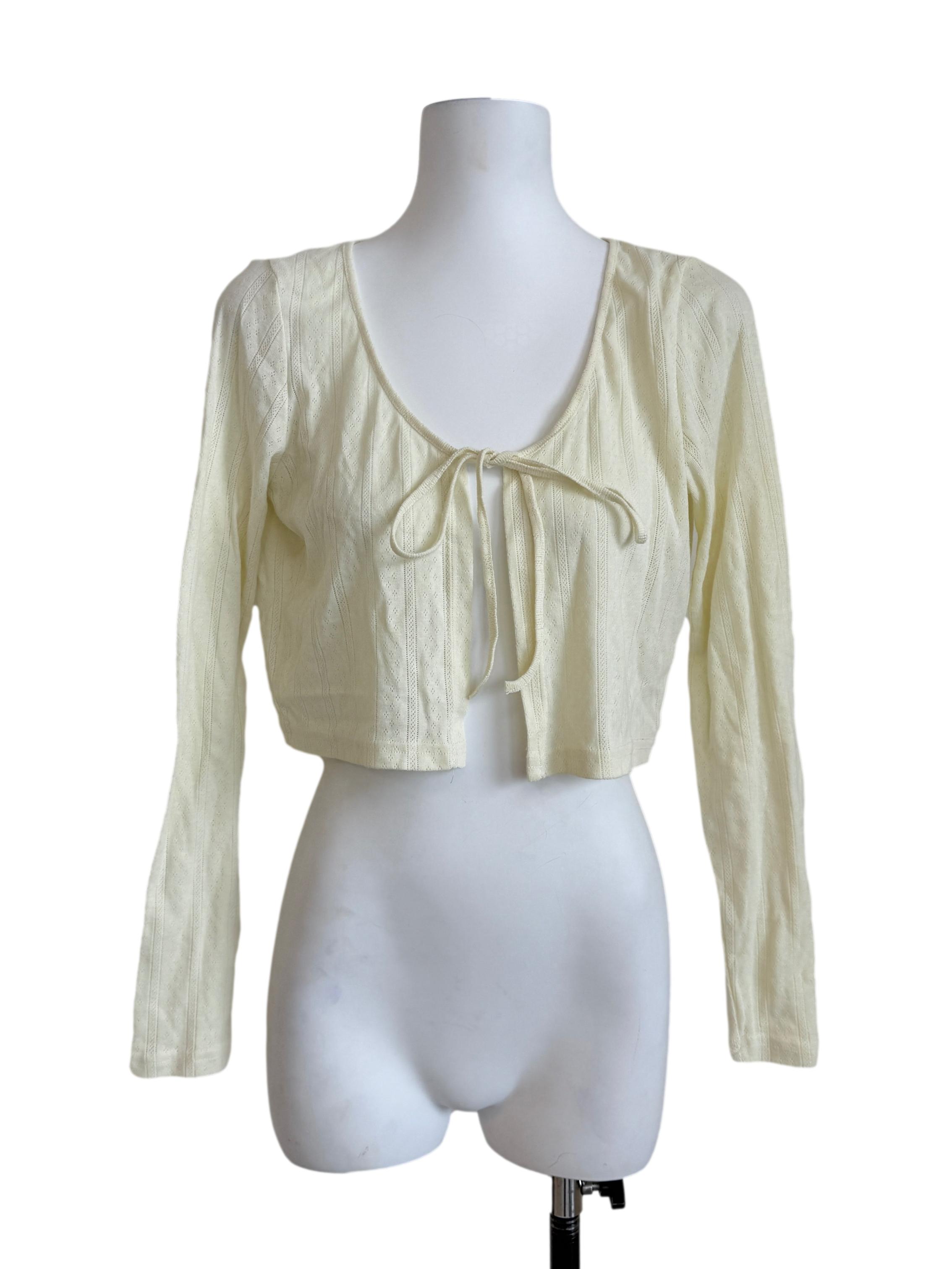 Banana Yellow Open Knit Top