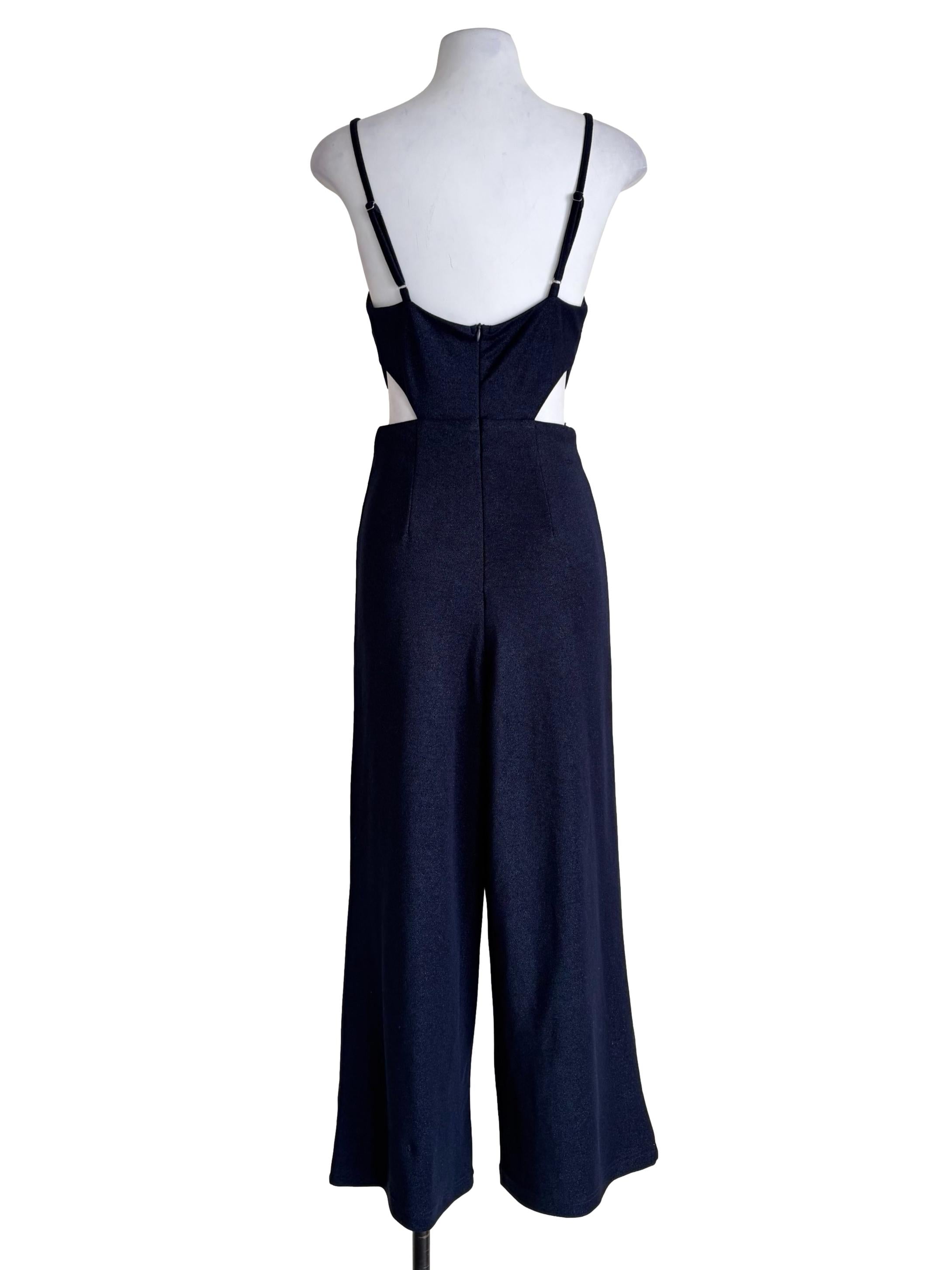 Dark Blue Cut-Out Waist Jumpsuit