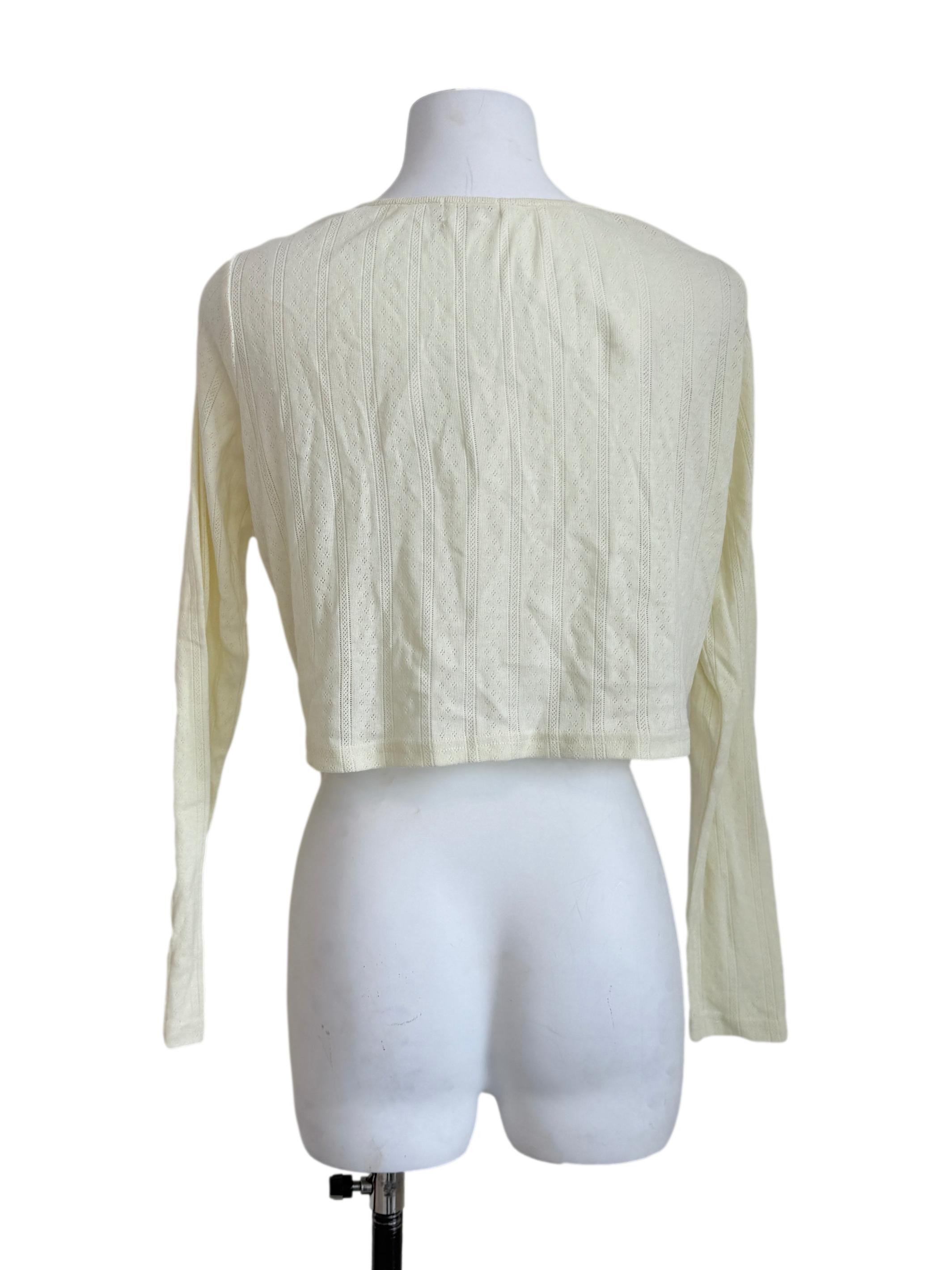 Banana Yellow Open Knit Top