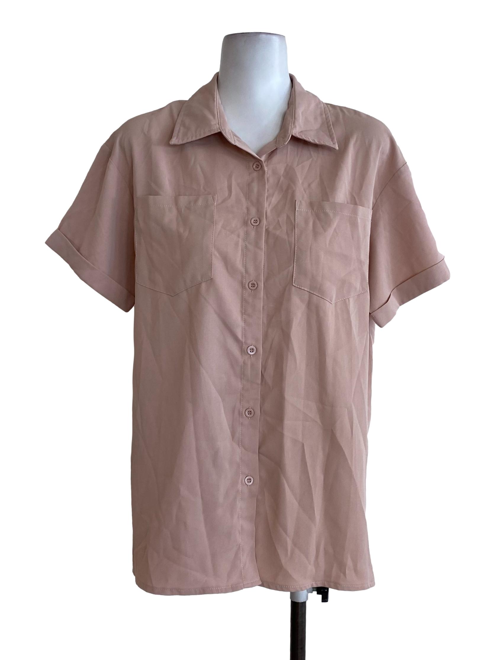 Dusty Pink Button Down Top