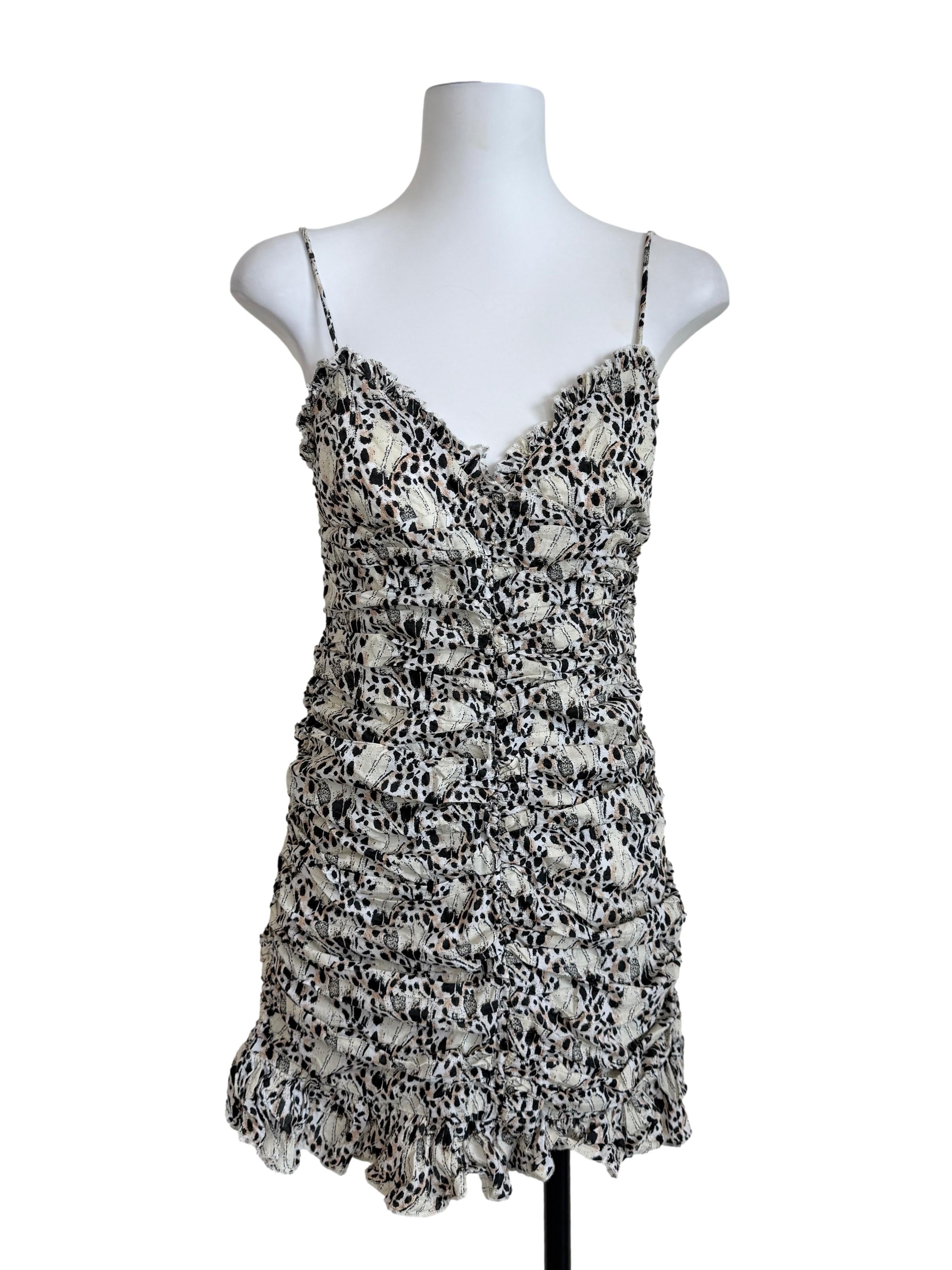 Multicolor Printed Ruched Dress