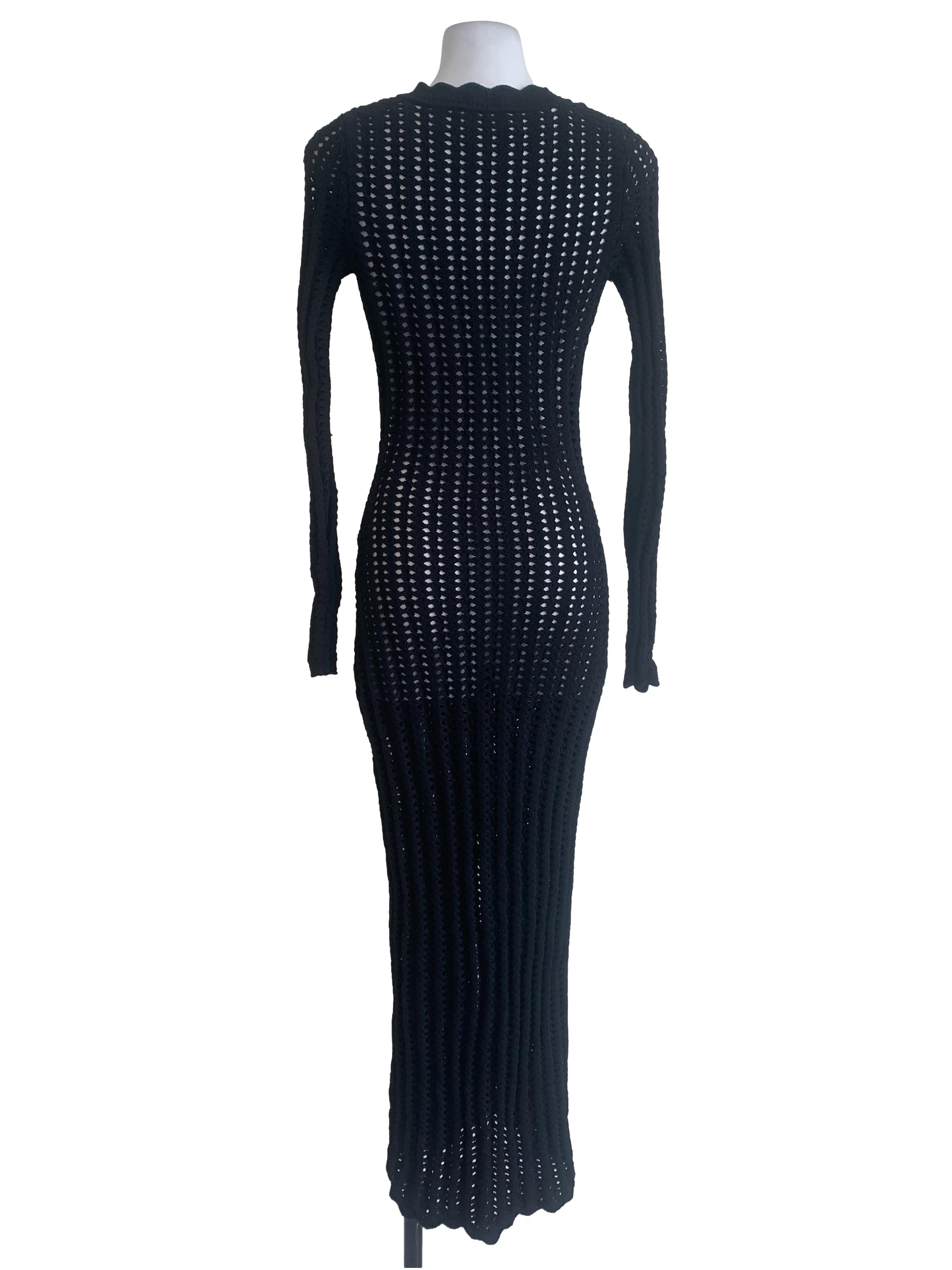 Black Knitted Long Cardigan