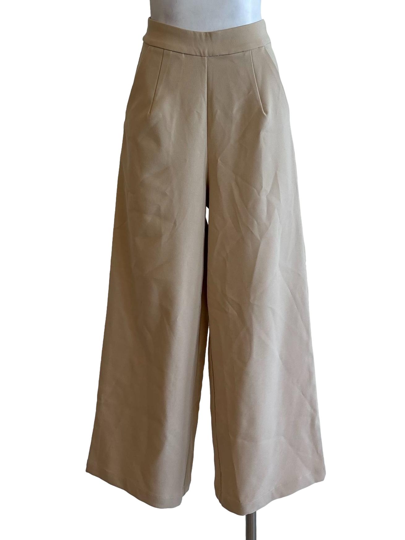 Almond Wide Leg Formal Pants