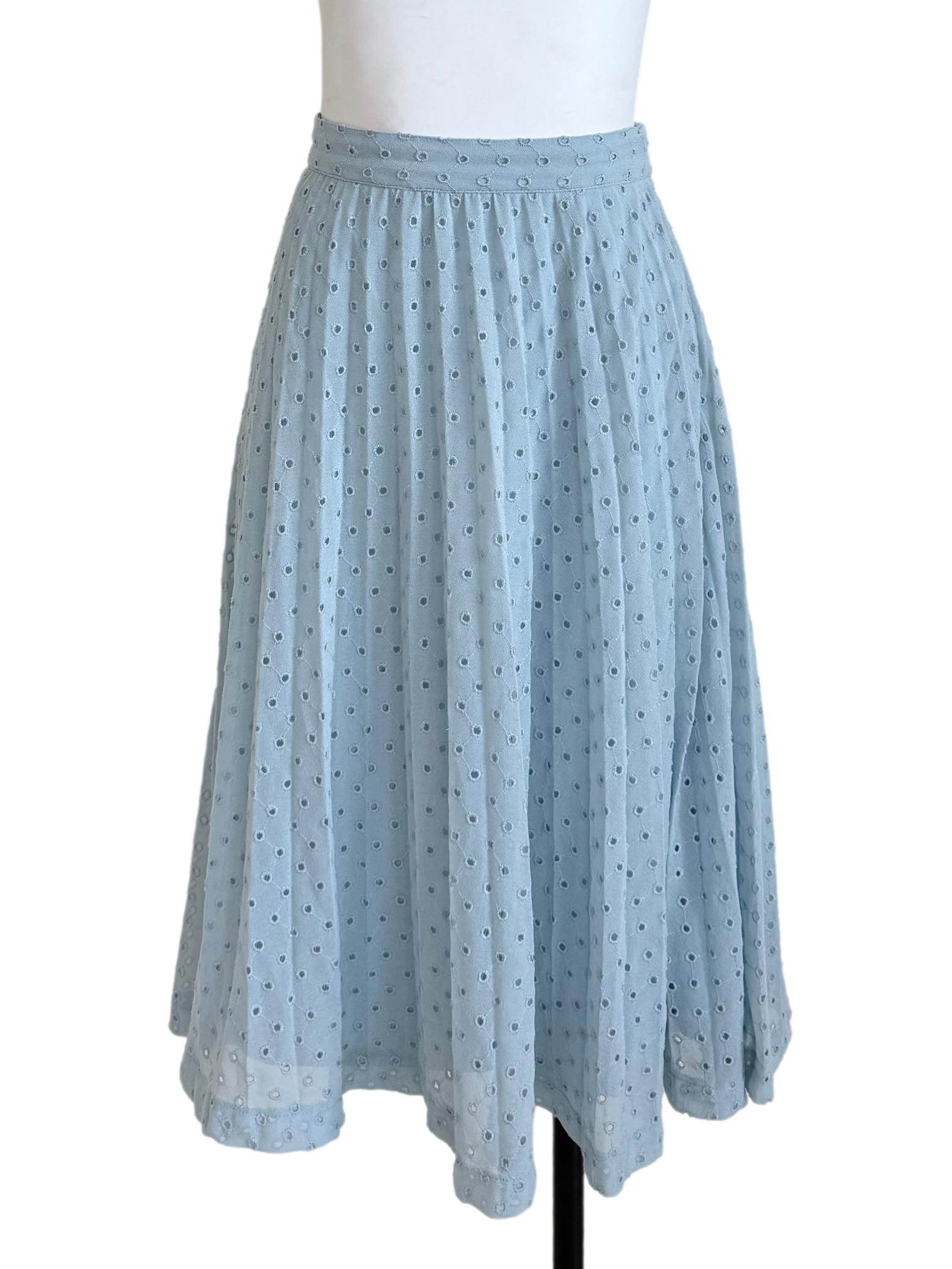 Sky Blue Eyelet Skirt