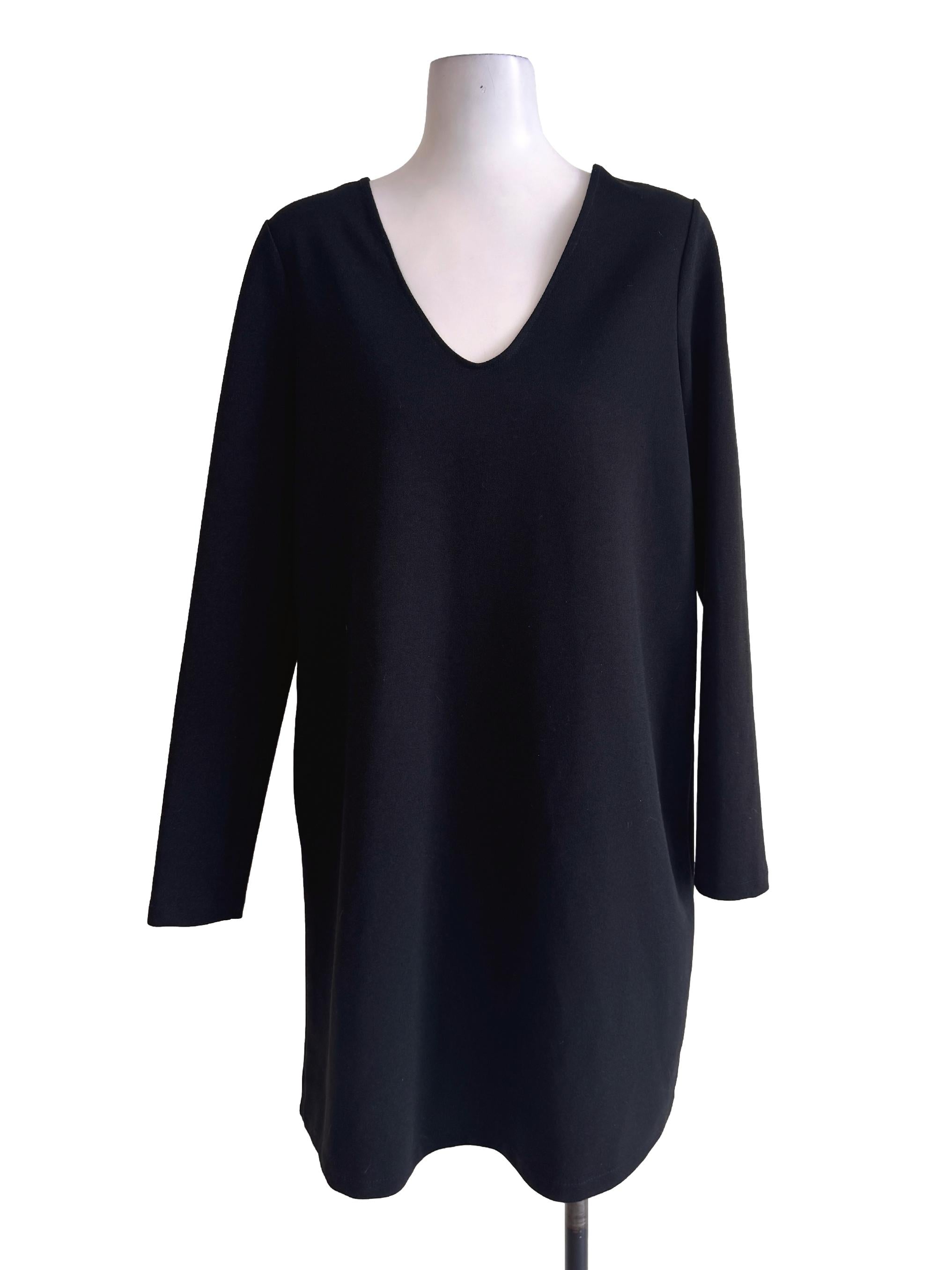 Black Plain Long Sleeve Dress
