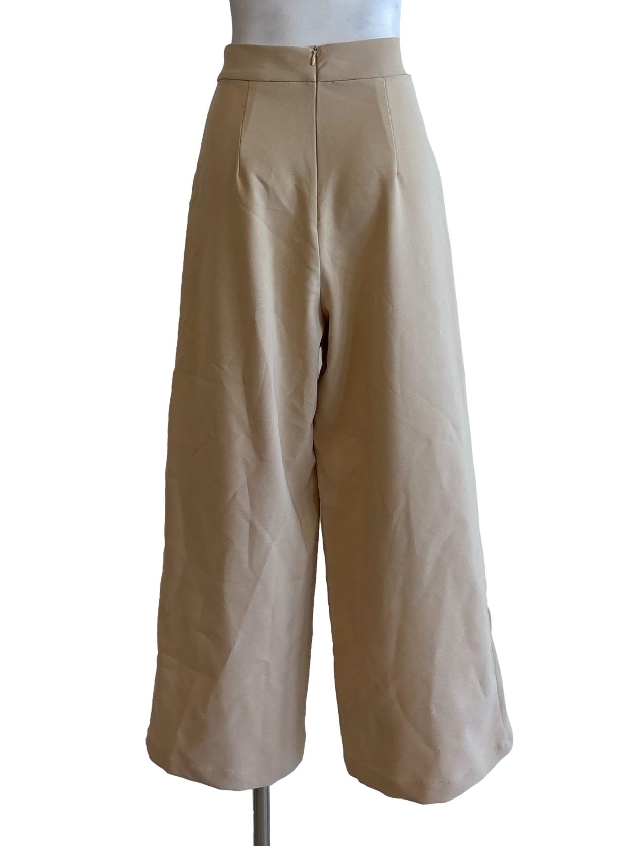 Almond Wide Leg Formal Pants