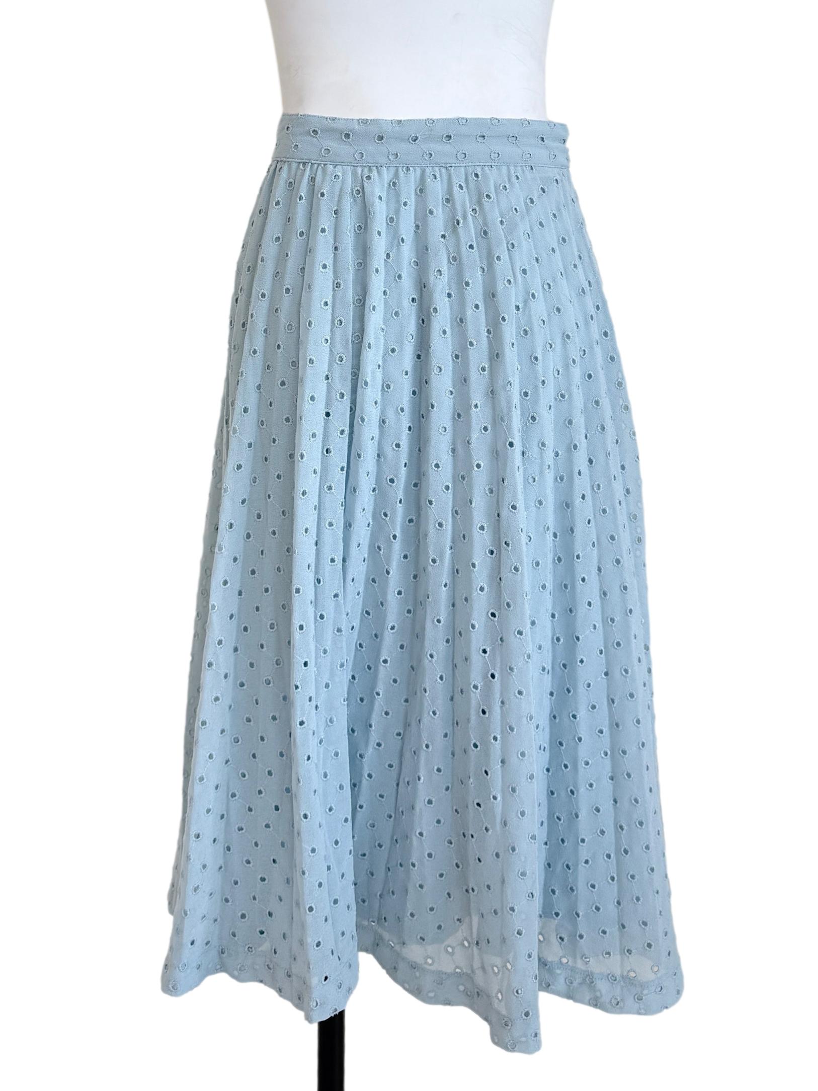 Sky Blue Eyelet Skirt