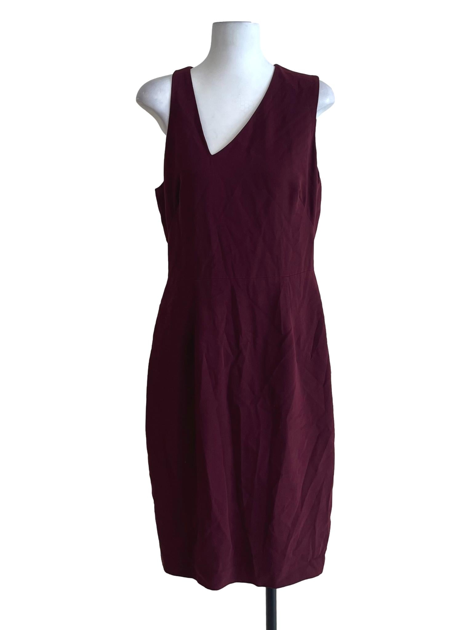 Mulberry Purple Plain A-Line Dress