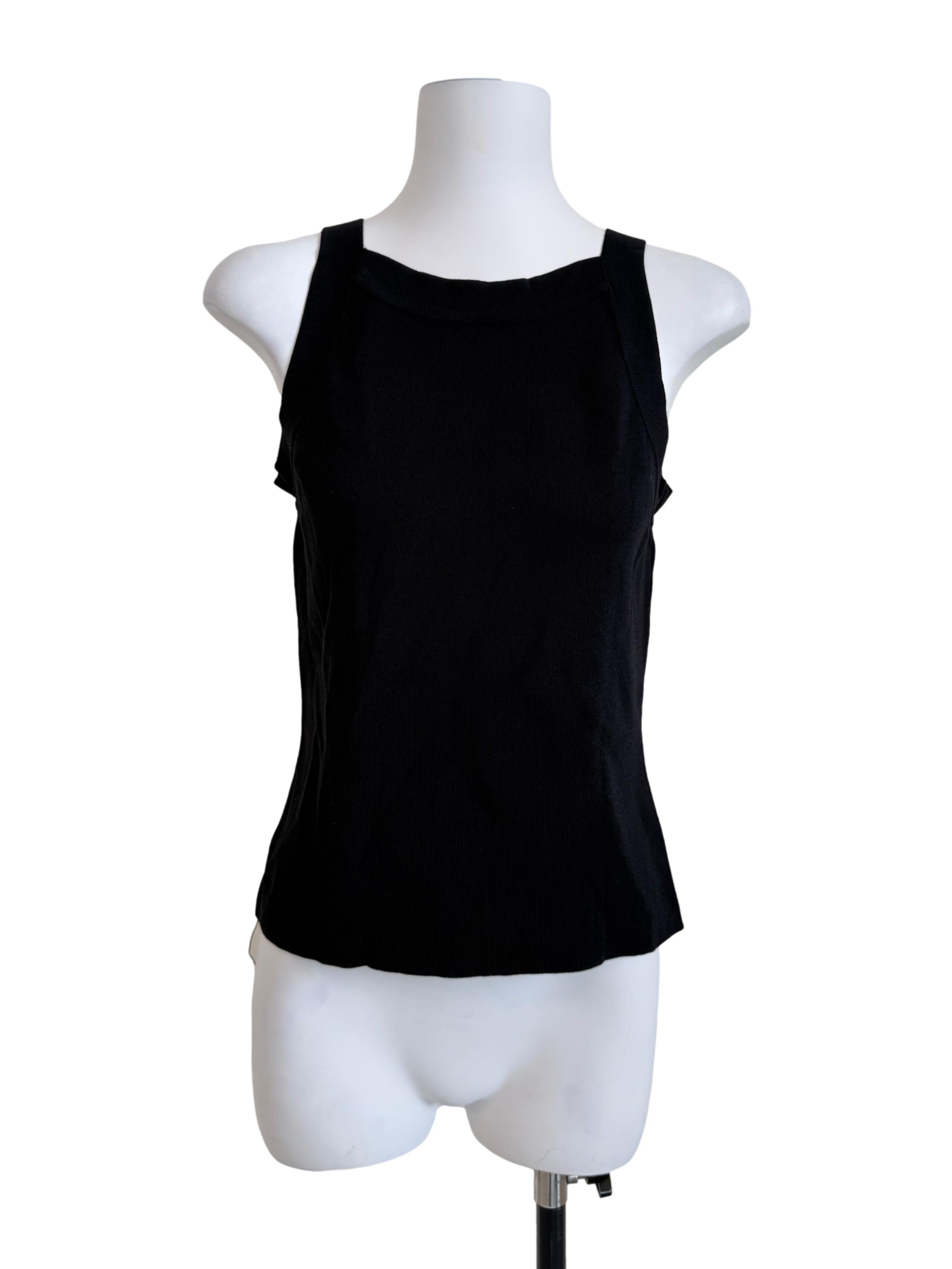 Black Jewel Neck Top