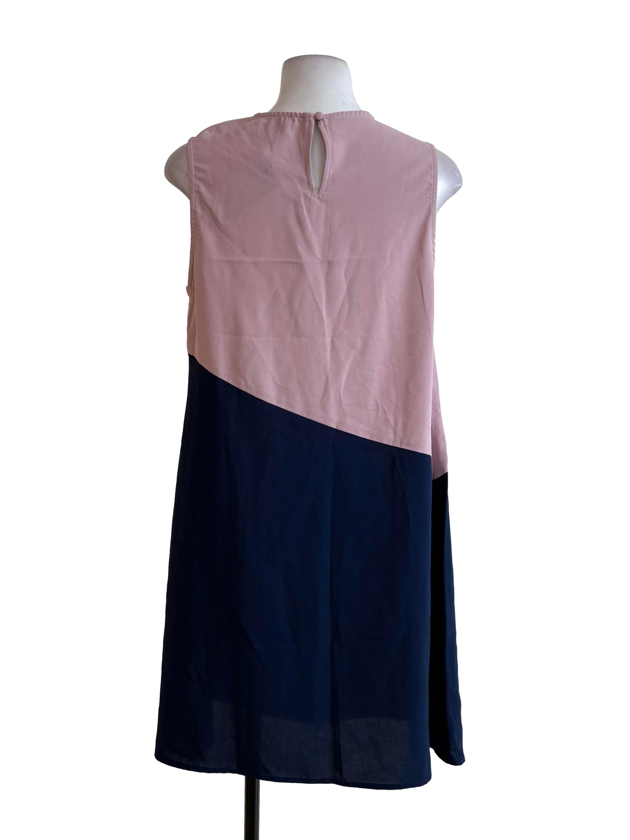 Dusty Pink Blue Flare Dress