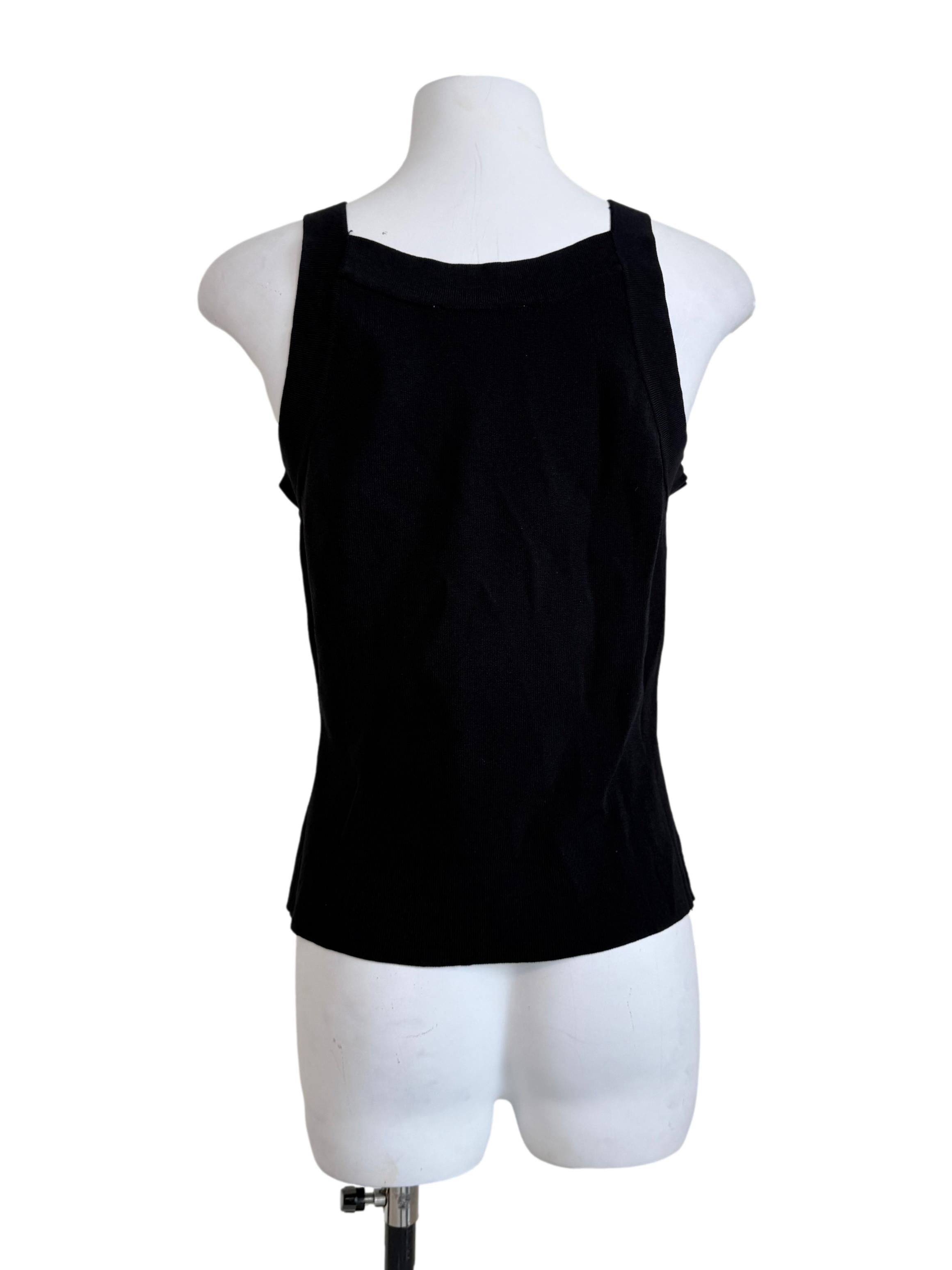 Black Jewel Neck Top