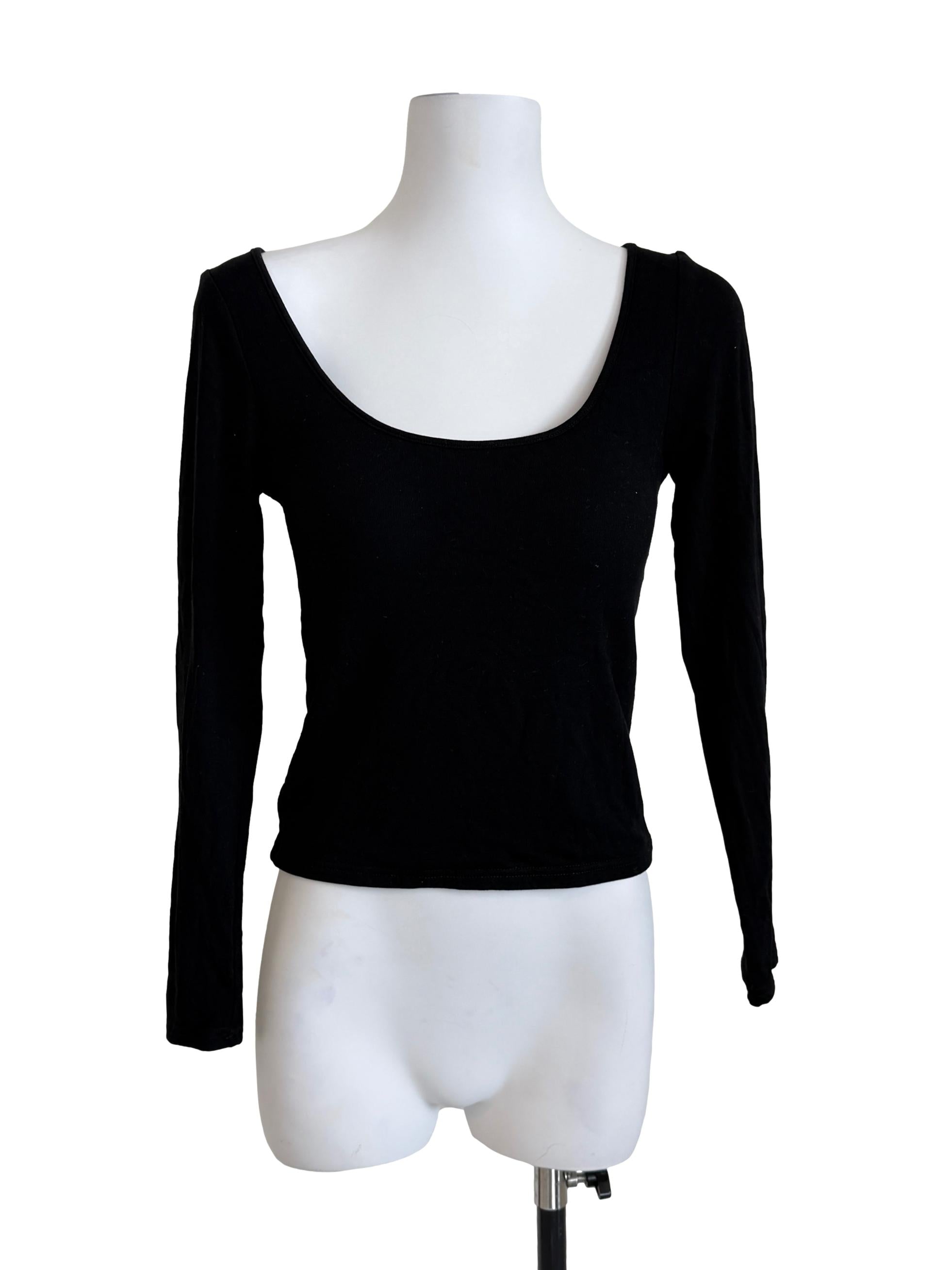 Black Round Neck Top
