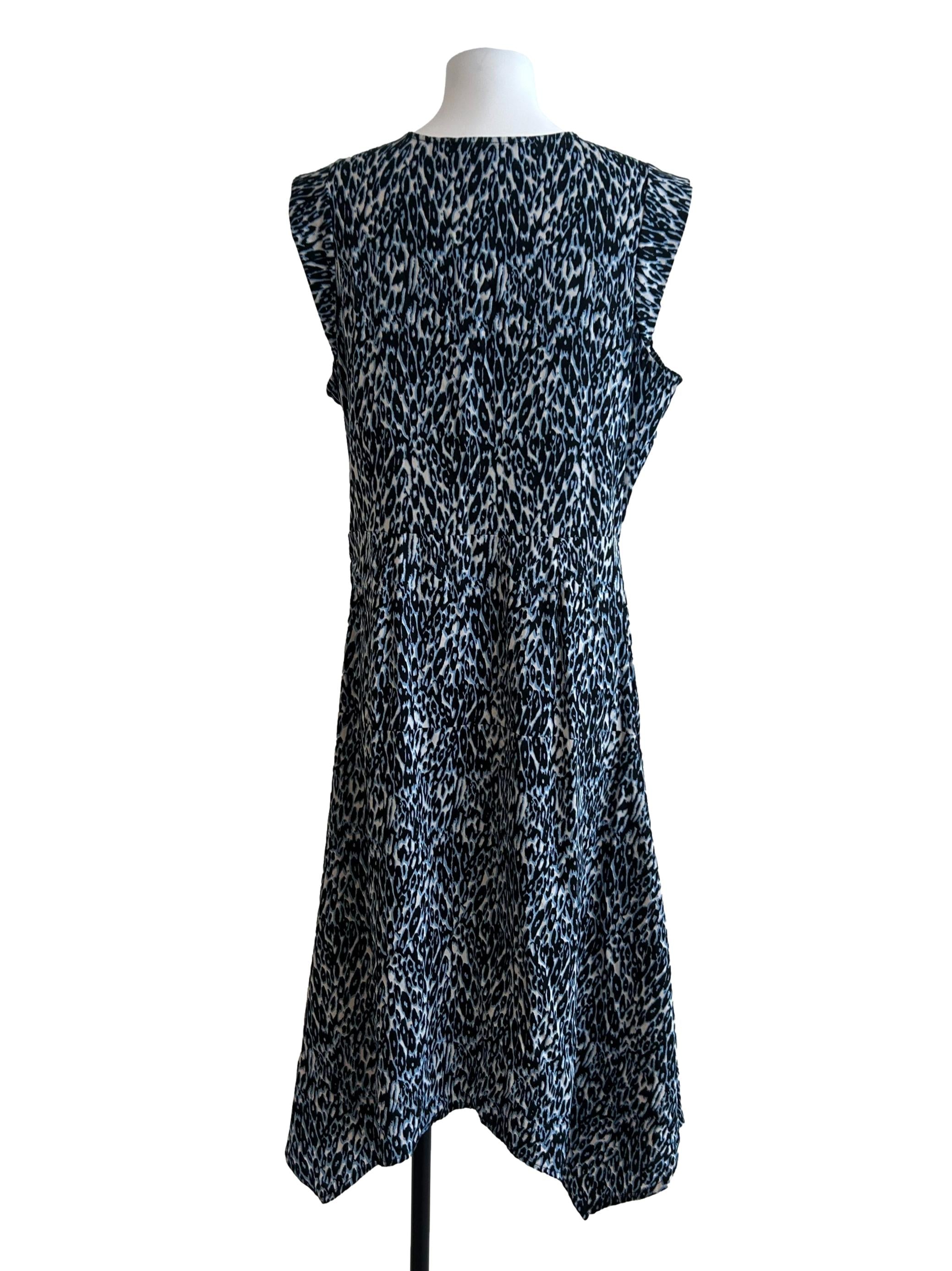 Black And Blue Leopard Print Dress