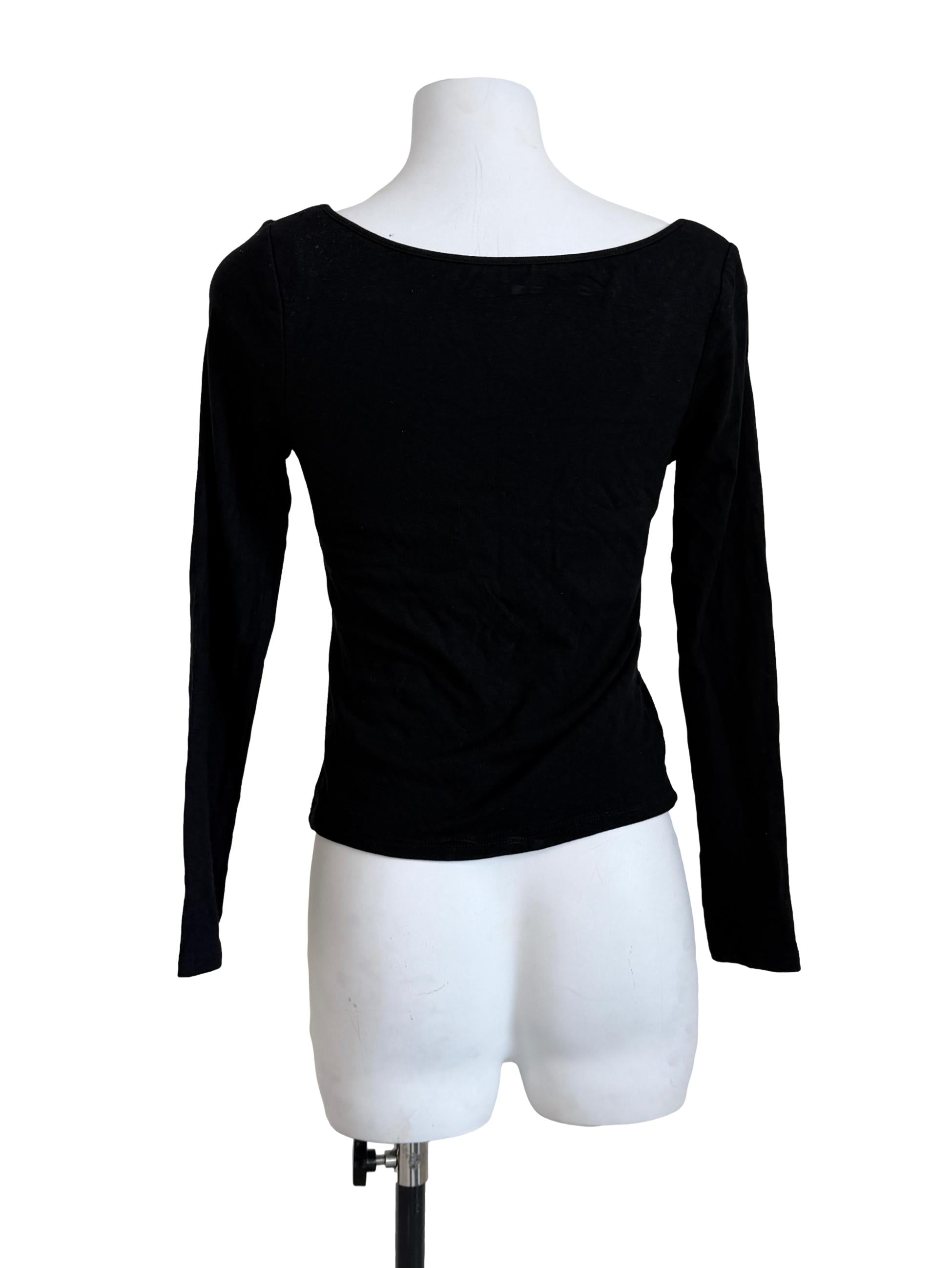 Black Round Neck Top