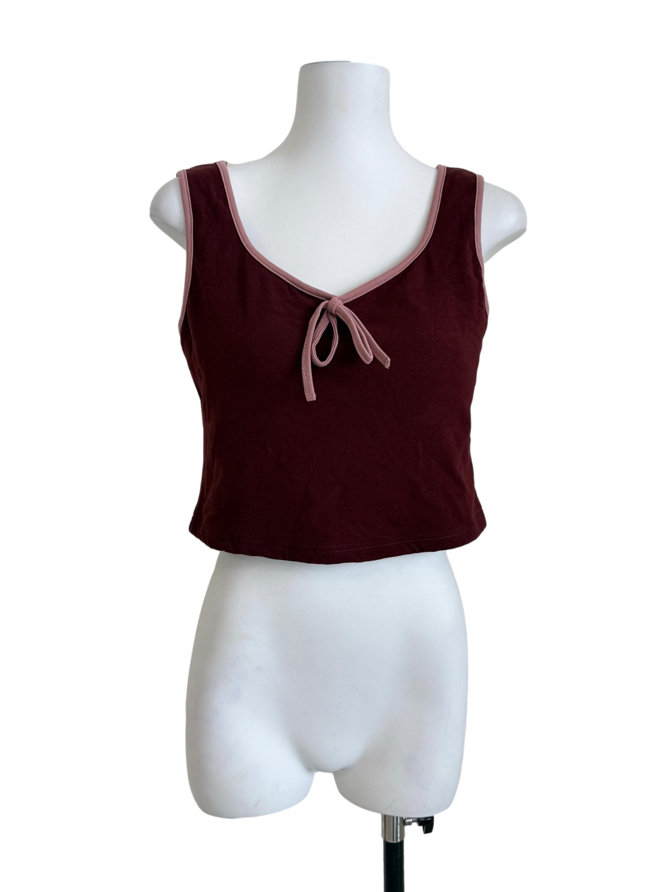 Garnet Red Round Neck Top