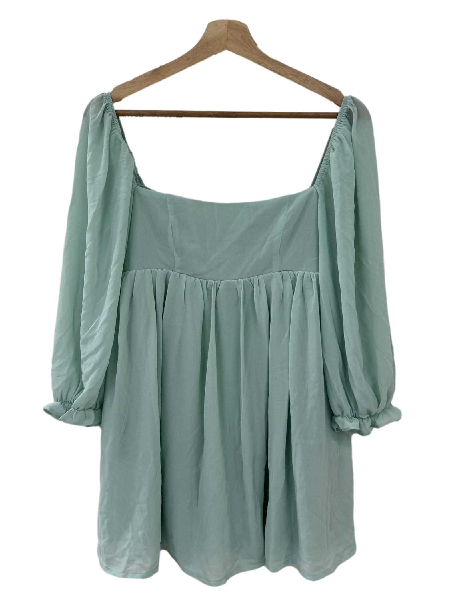 Green Flowy Babydoll Dress