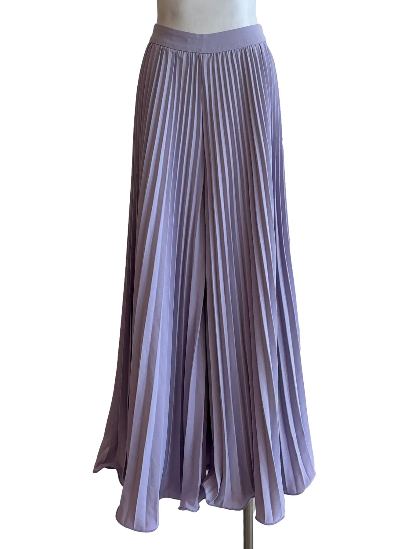 Lilac Wide Pleated Palazzo Pants