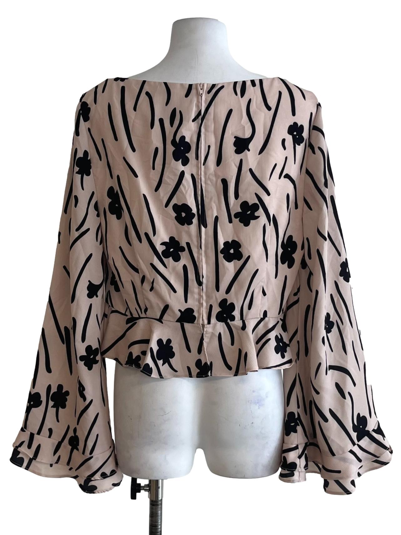 Coconut Beige Square Neckline Blouse