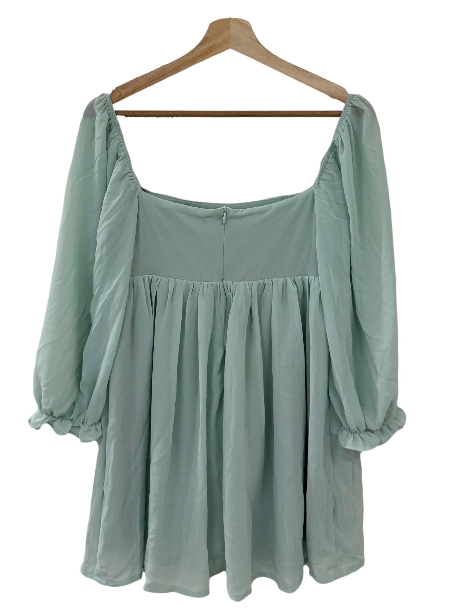 Green Flowy Babydoll Dress
