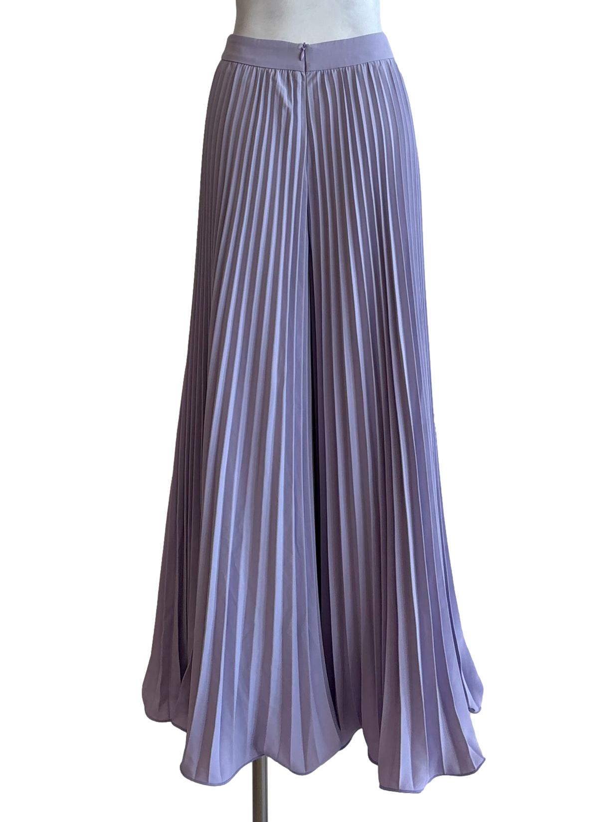 Lilac Wide Pleated Palazzo Pants