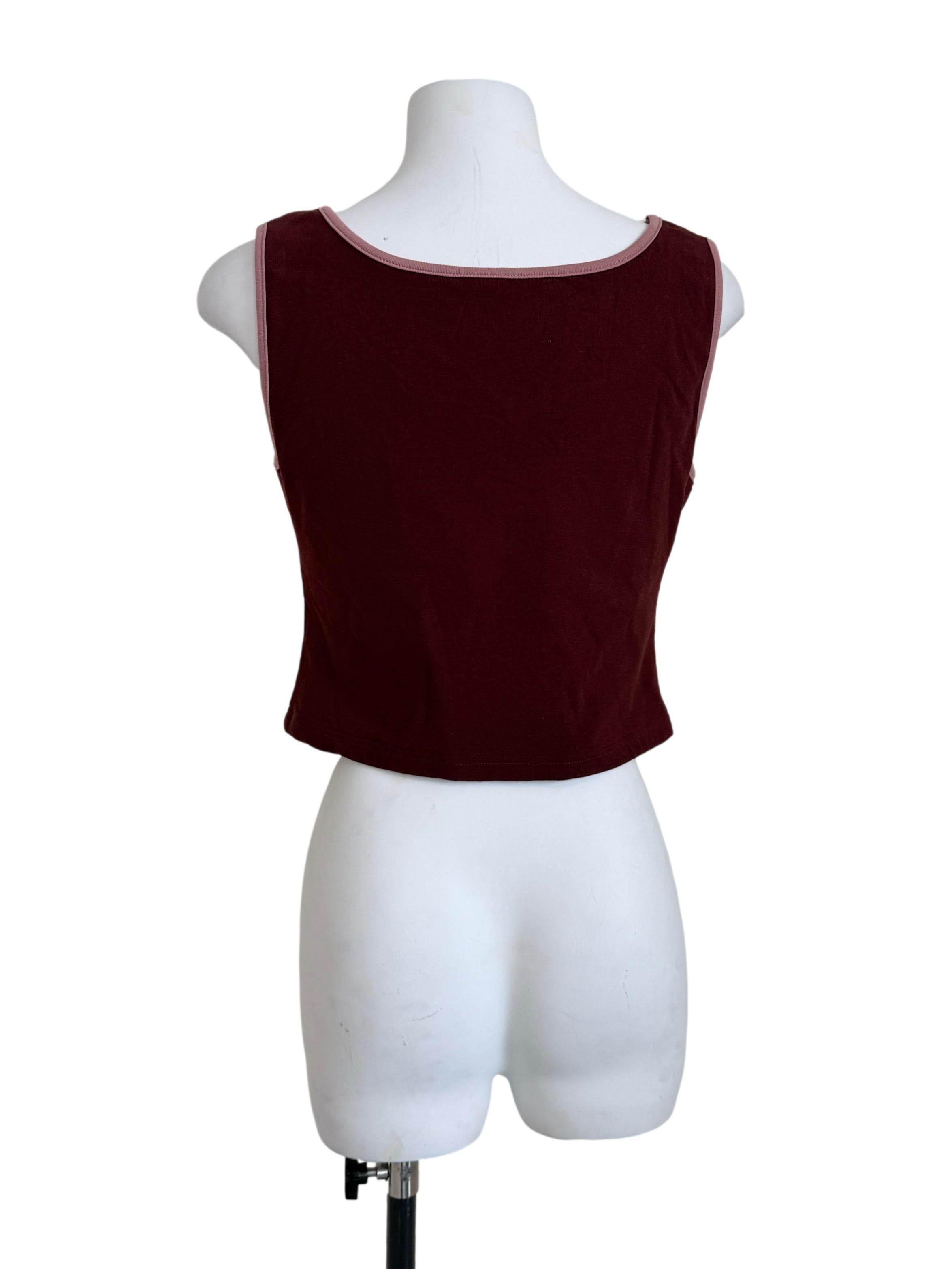 Garnet Red Round Neck Top