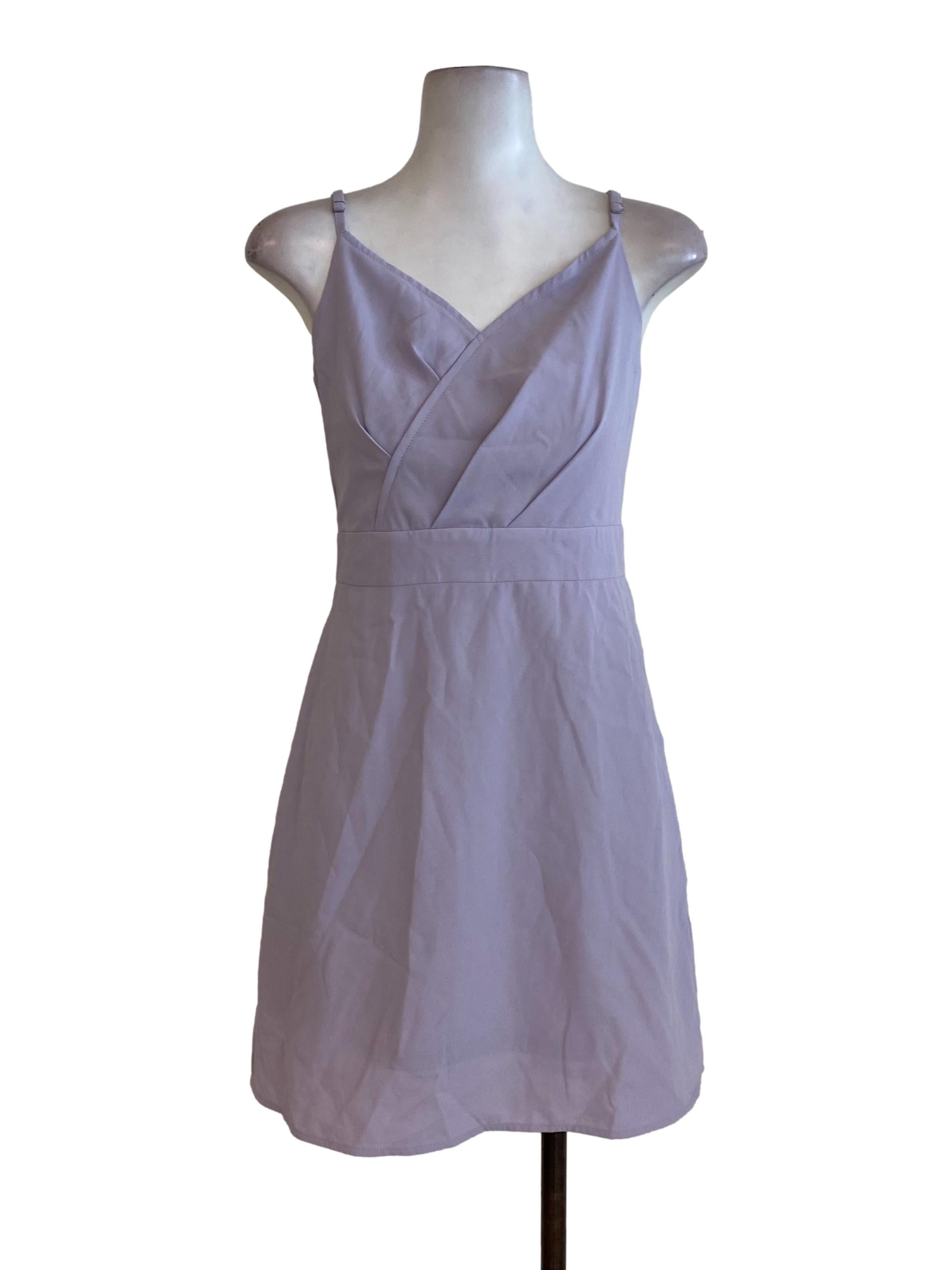Purple Overlapped Mini Dress