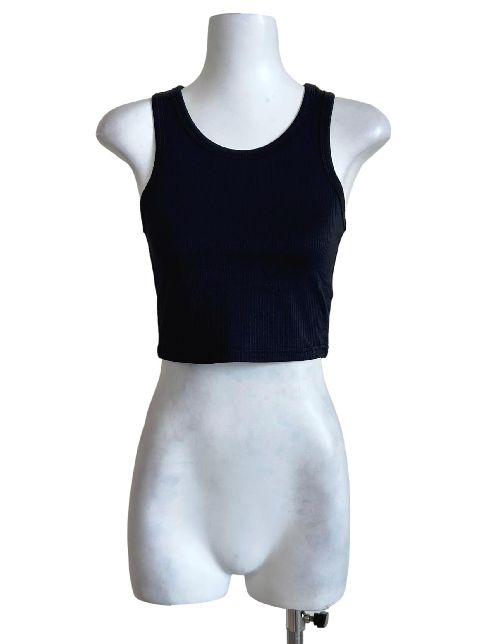 Black Ribbed Knit Tank Top